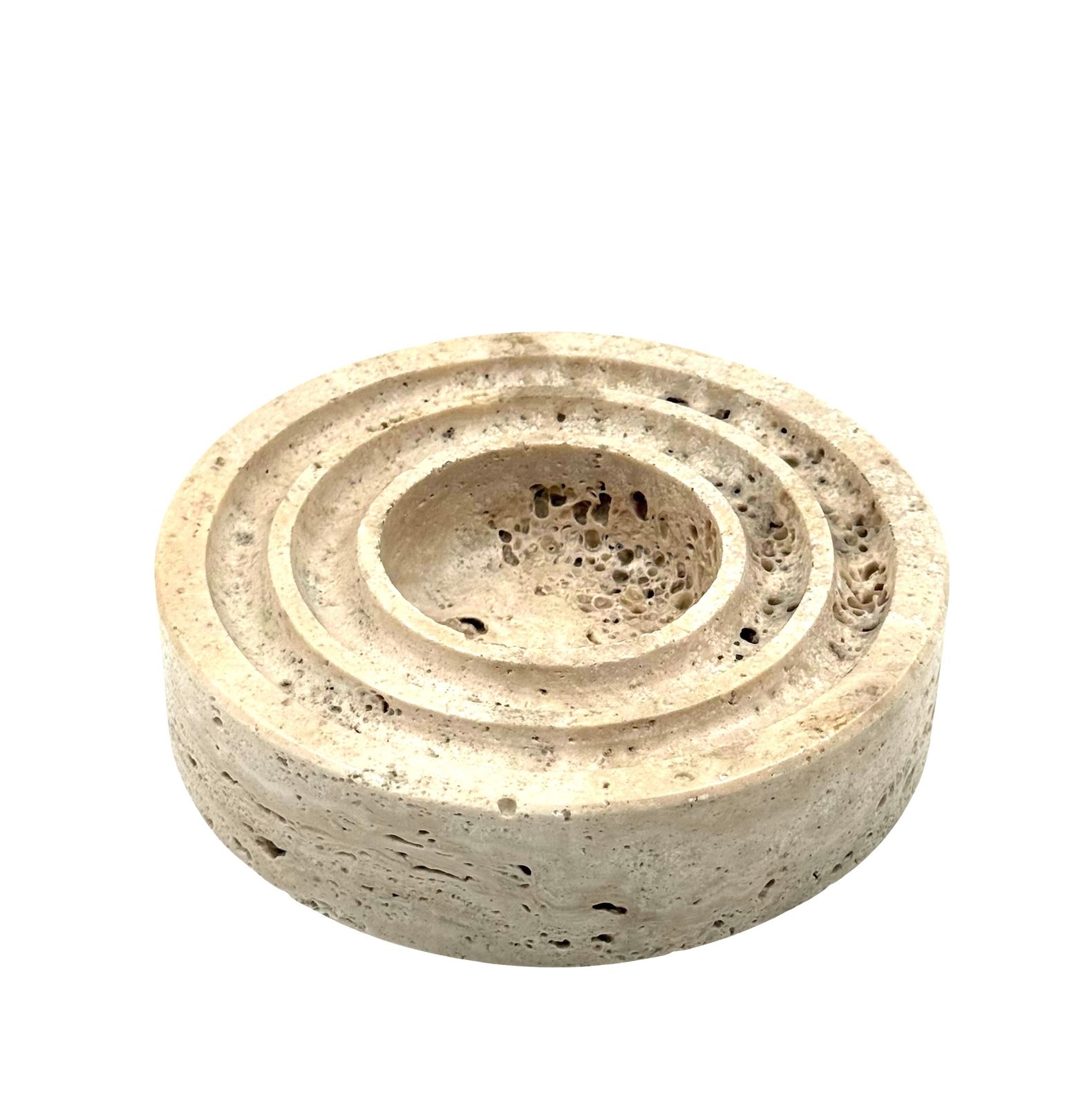 photo buy Travertine Vide Poche / Ashtray, Cerri Nestore, Italy, 1970s