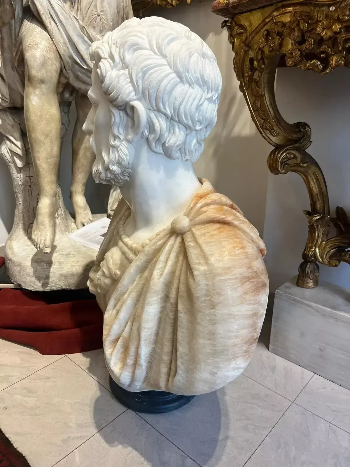 photo vinterior Bust Of Marcus Aurelus In Marble In Marble And Onyx, 20th Century