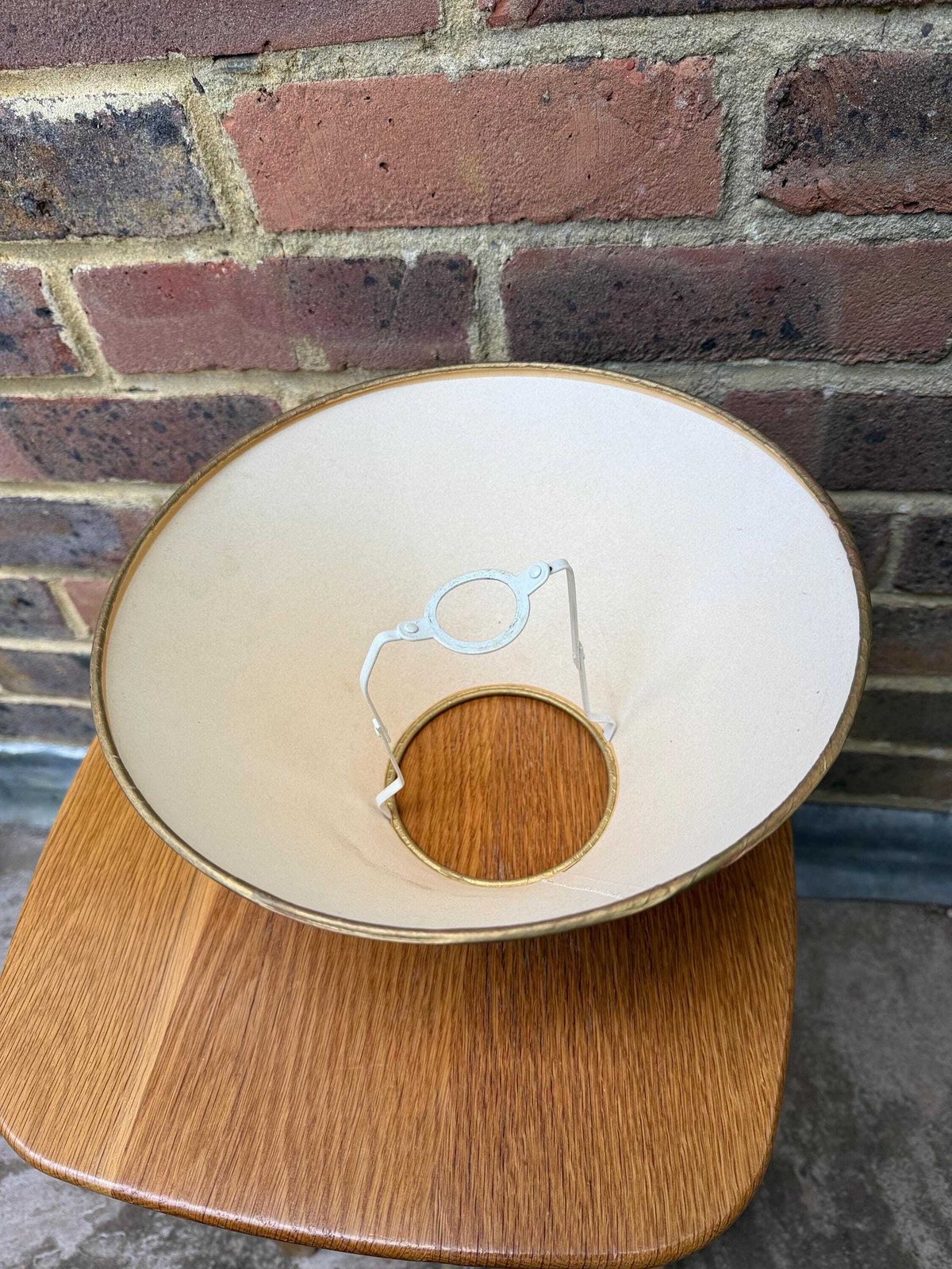 photo for sale Hand Painted Pink Canvas Lampshade   Cressida Bell Signed Retro Pop Art Concentric Circles 90s Bold Lighting Shade Boho Decor