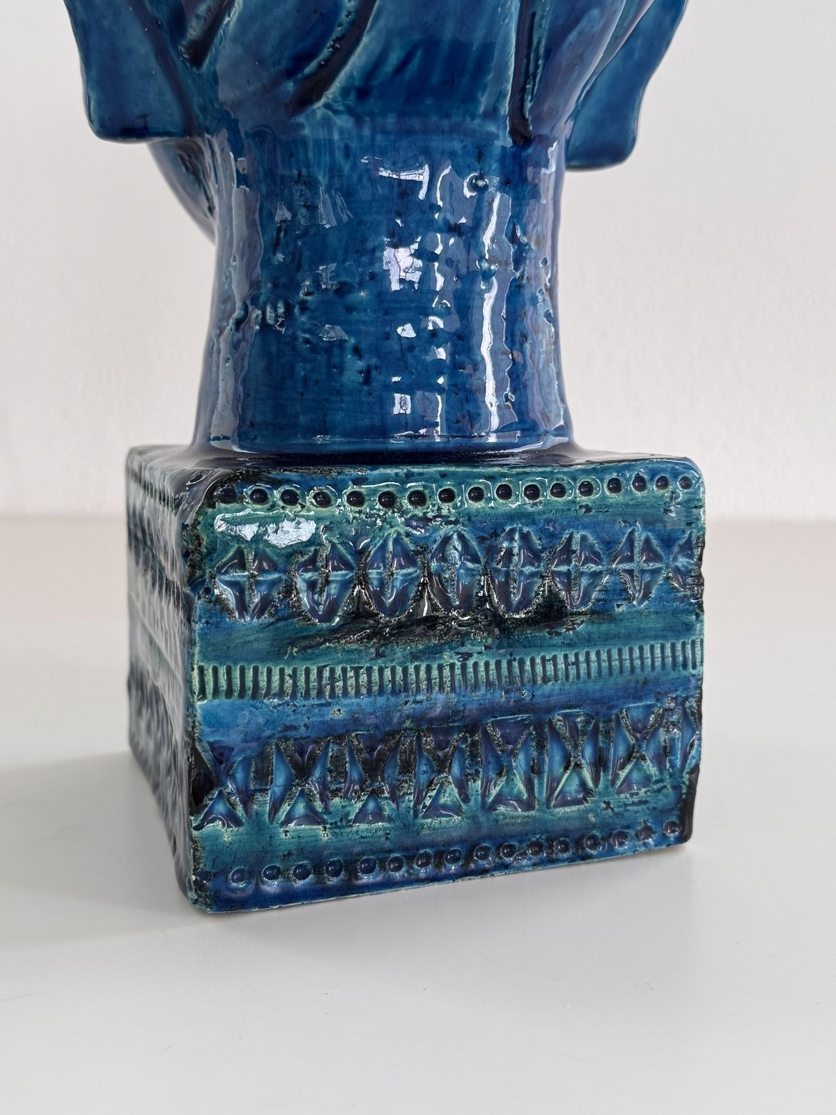 Aldo Londi For Bitossi Kwan Yin Buddha Rimini Blu, Italy, 1970s photo furniture