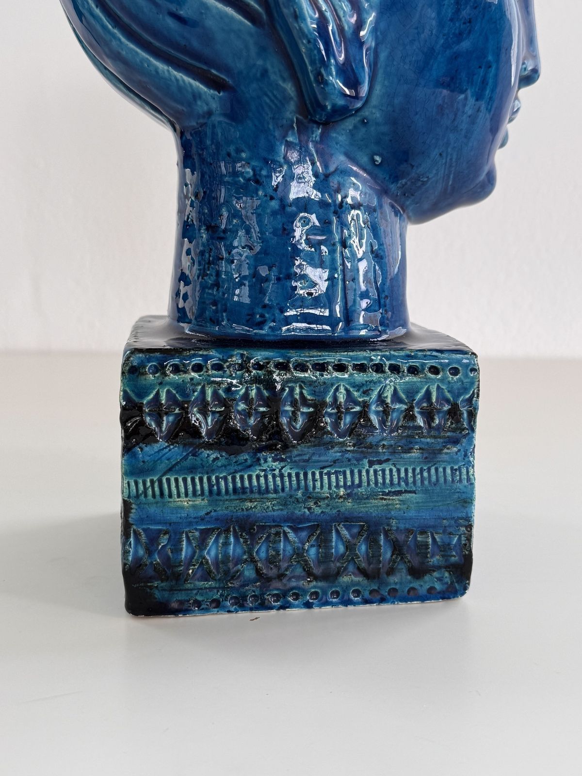 Aldo Londi For Bitossi Kwan Yin Buddha Rimini Blu, Italy, 1970s photo vinterior
