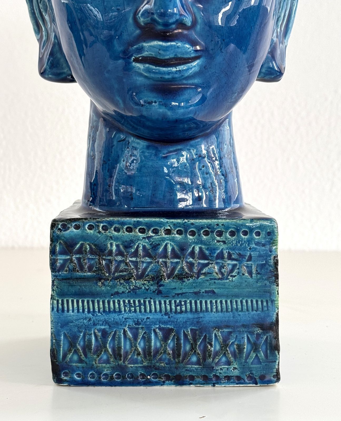 photo for sale Aldo Londi For Bitossi Kwan Yin Buddha Rimini Blu, Italy, 1970s