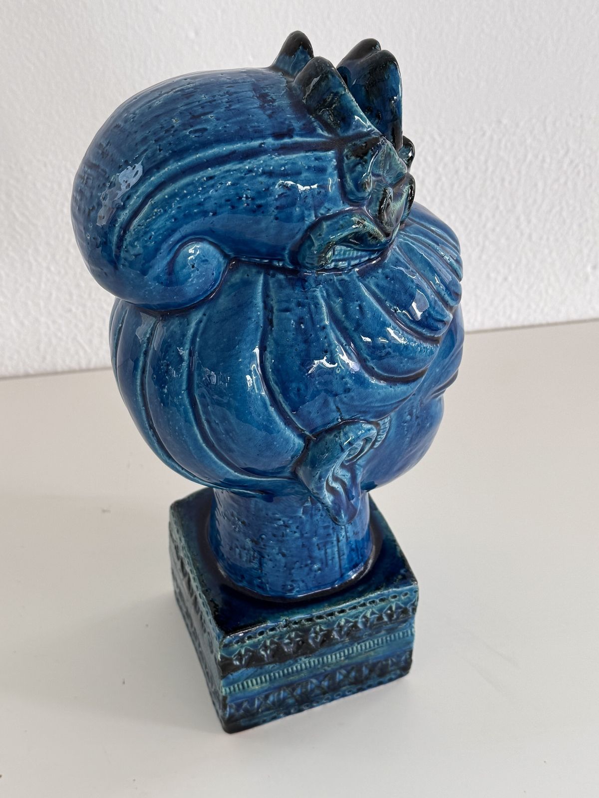 photo vintage Aldo Londi For Bitossi Kwan Yin Buddha Rimini Blu, Italy, 1970s