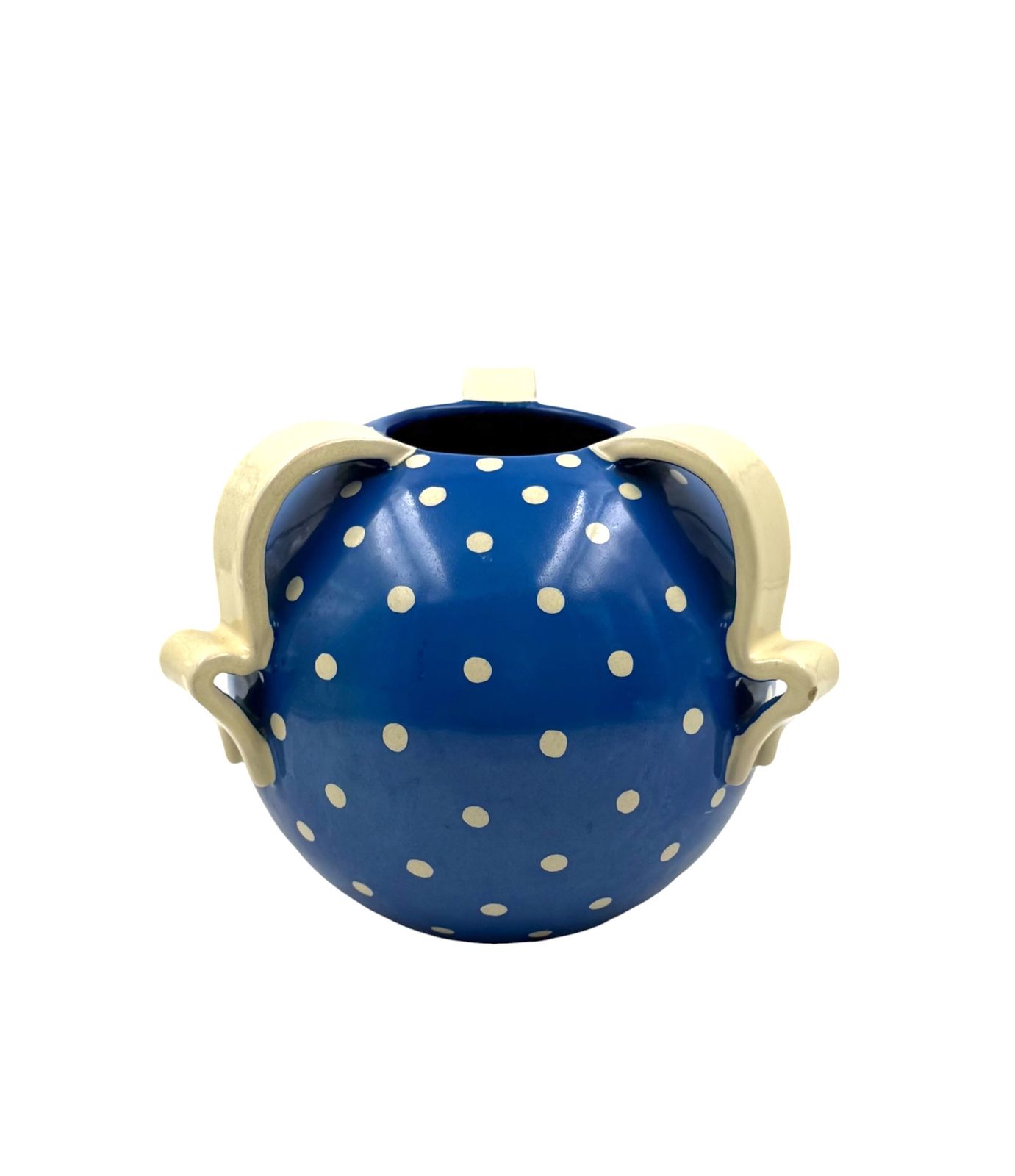 Art Deco Blue Ceramic Vase, Rometti, Umbertide Italy 1930s photo buy
