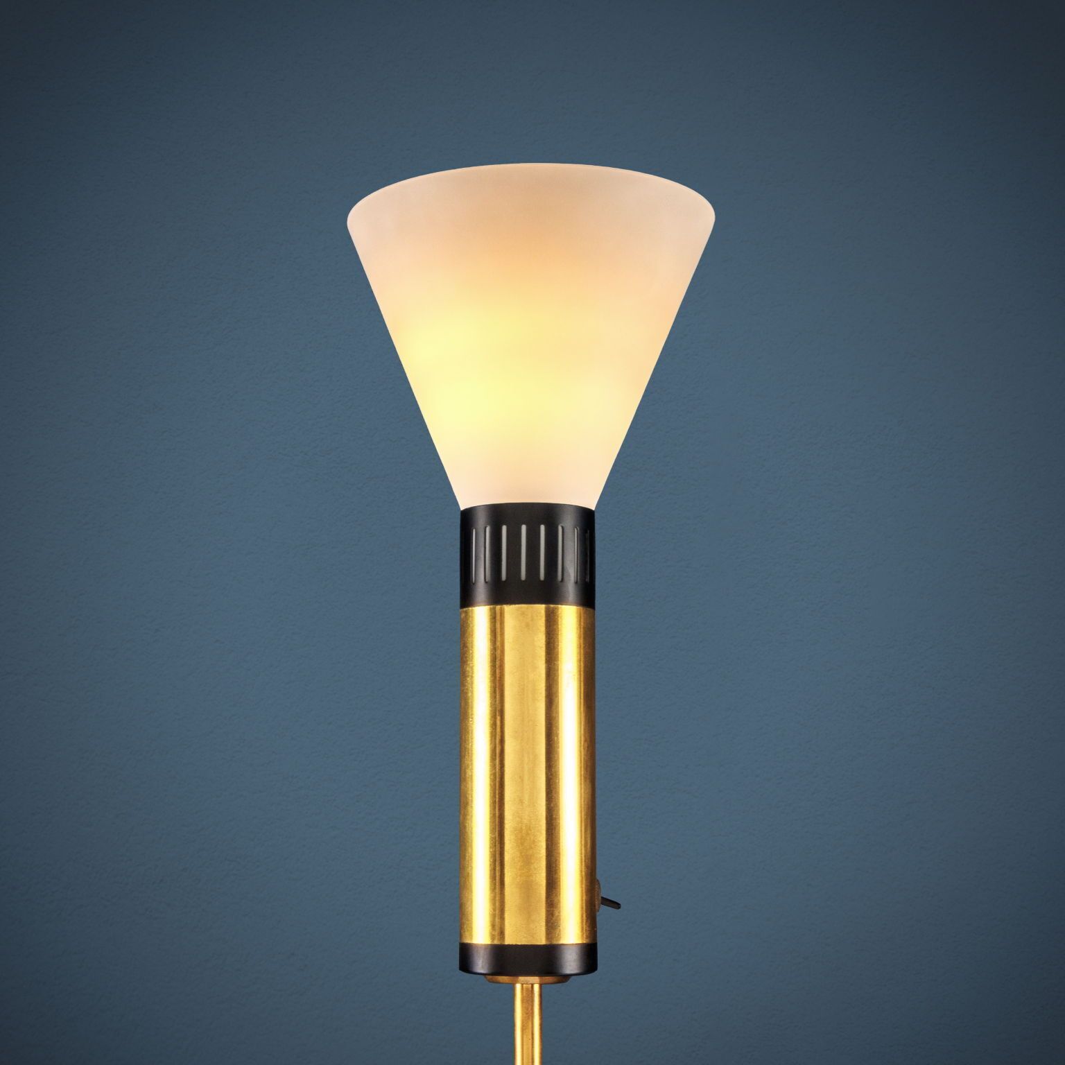 Stilnovo Vintage Floor Lamp Aluminium Brass Metal Italy 1960s photo for sale