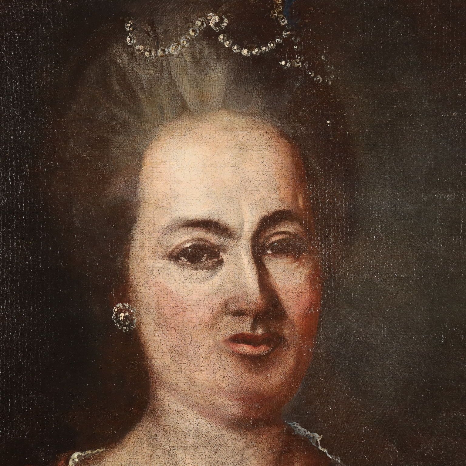 Portrait Of A Noblewoman Antique Painting Oil On Canvas XVIII Century photo Art