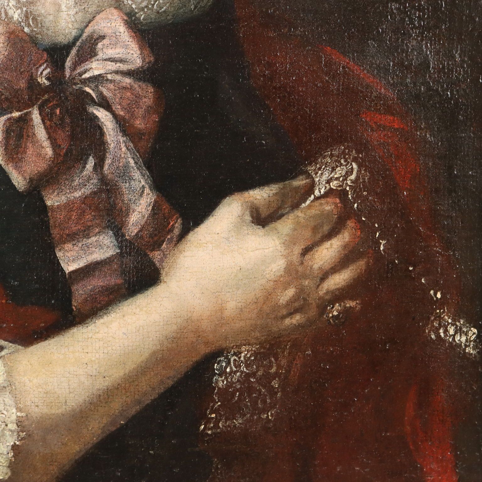 Portrait Of A Noblewoman Antique Painting Oil On Canvas XVIII Century photo vinterior