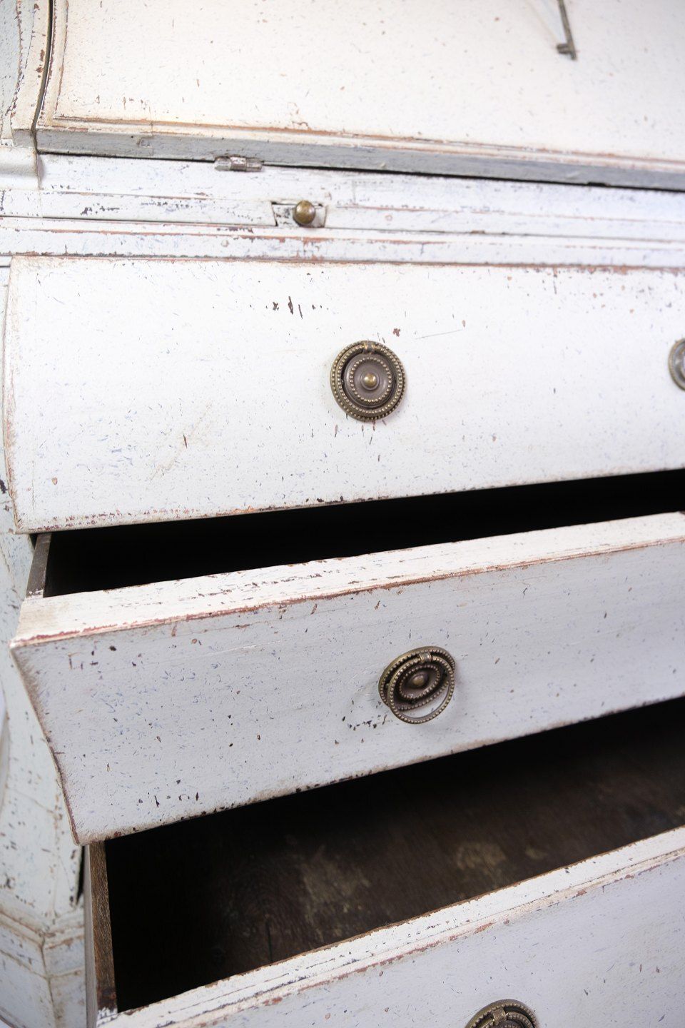 Gustavian Grey Painted Chatol With Four Drawers  From 1790s photo vintage