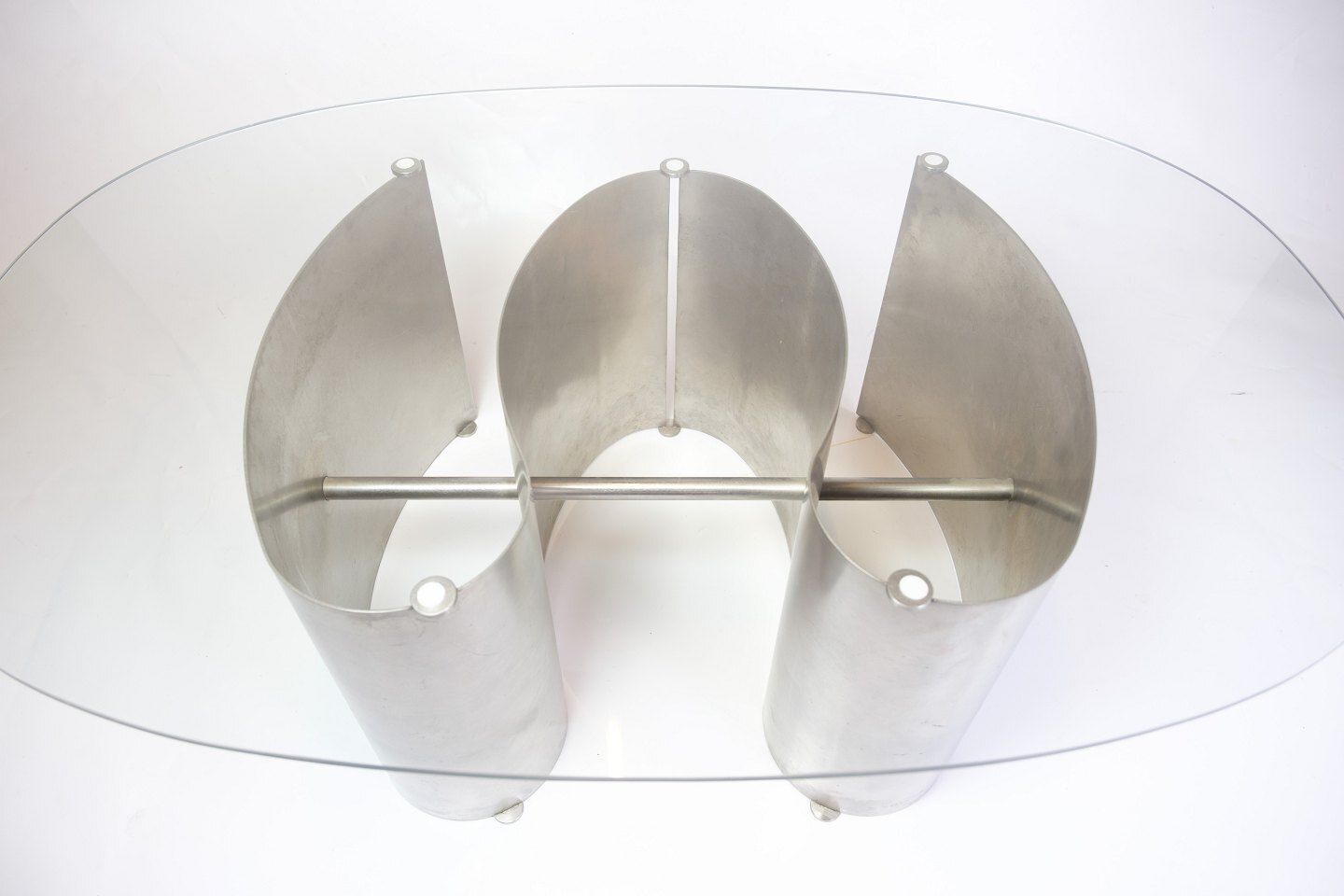 Unique Coffee Table With Glass Top & Frame Shaped In Steel By Jørgen Flemmer & Signed J.Flemmer 3.9.1986  From 1986s photo Furniture