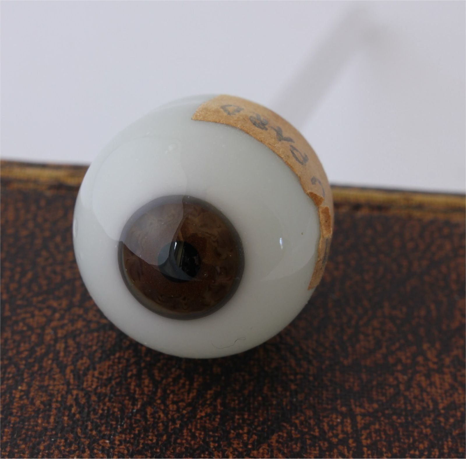 Glass Eye. Hand Blown French Ocularist Artificial Eye On Stem Stalk. photo furniture
