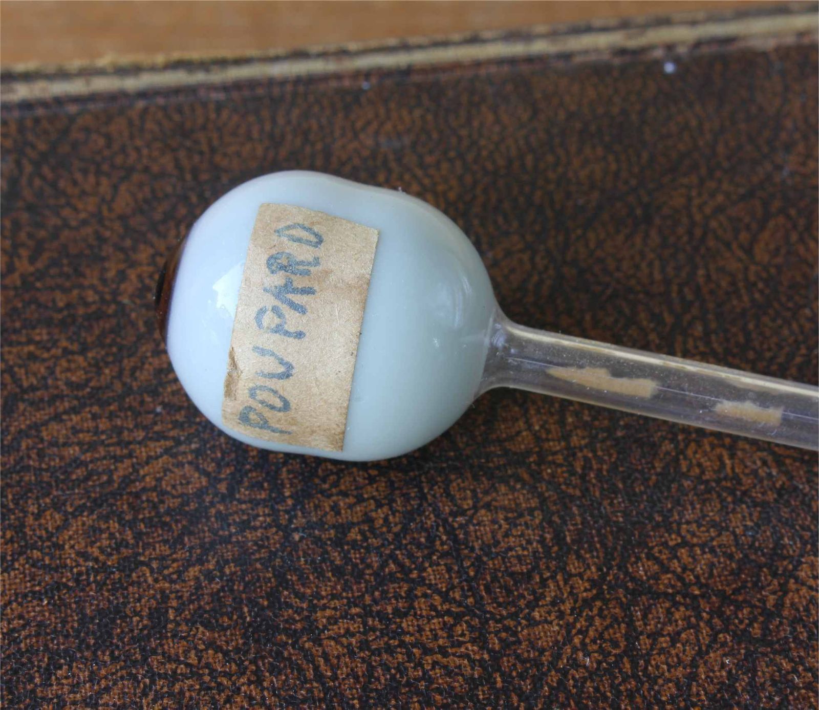 photo for sale Glass Eye. Hand Blown French Ocularist Artificial Eye On Stem Stalk.