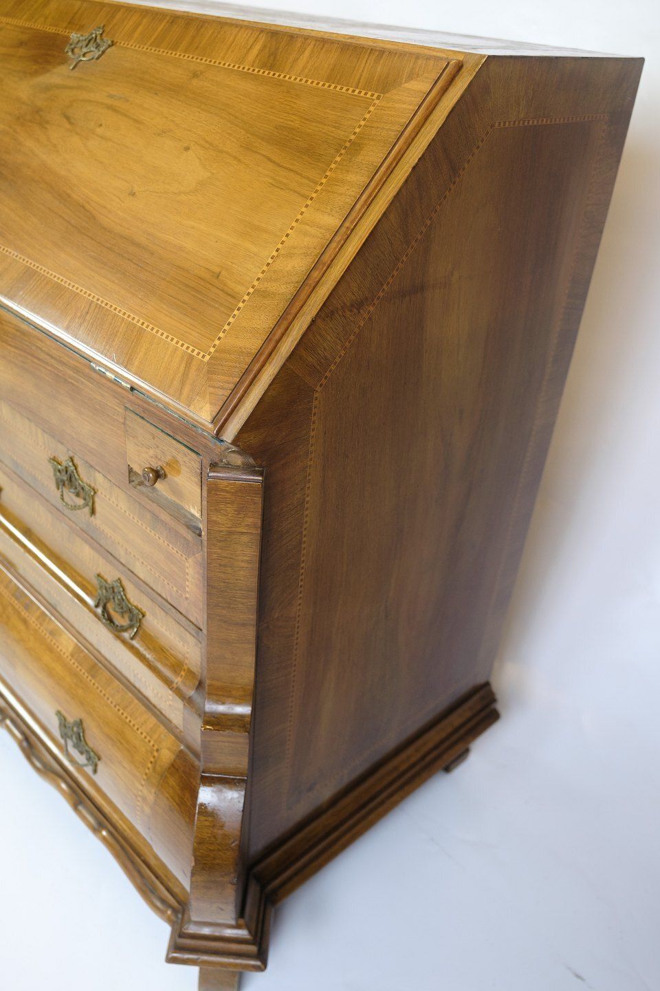 Chatol With Intersia & Four Drawers In Light Walnut  By Lysberg & Hansen From 1890s photo for sale