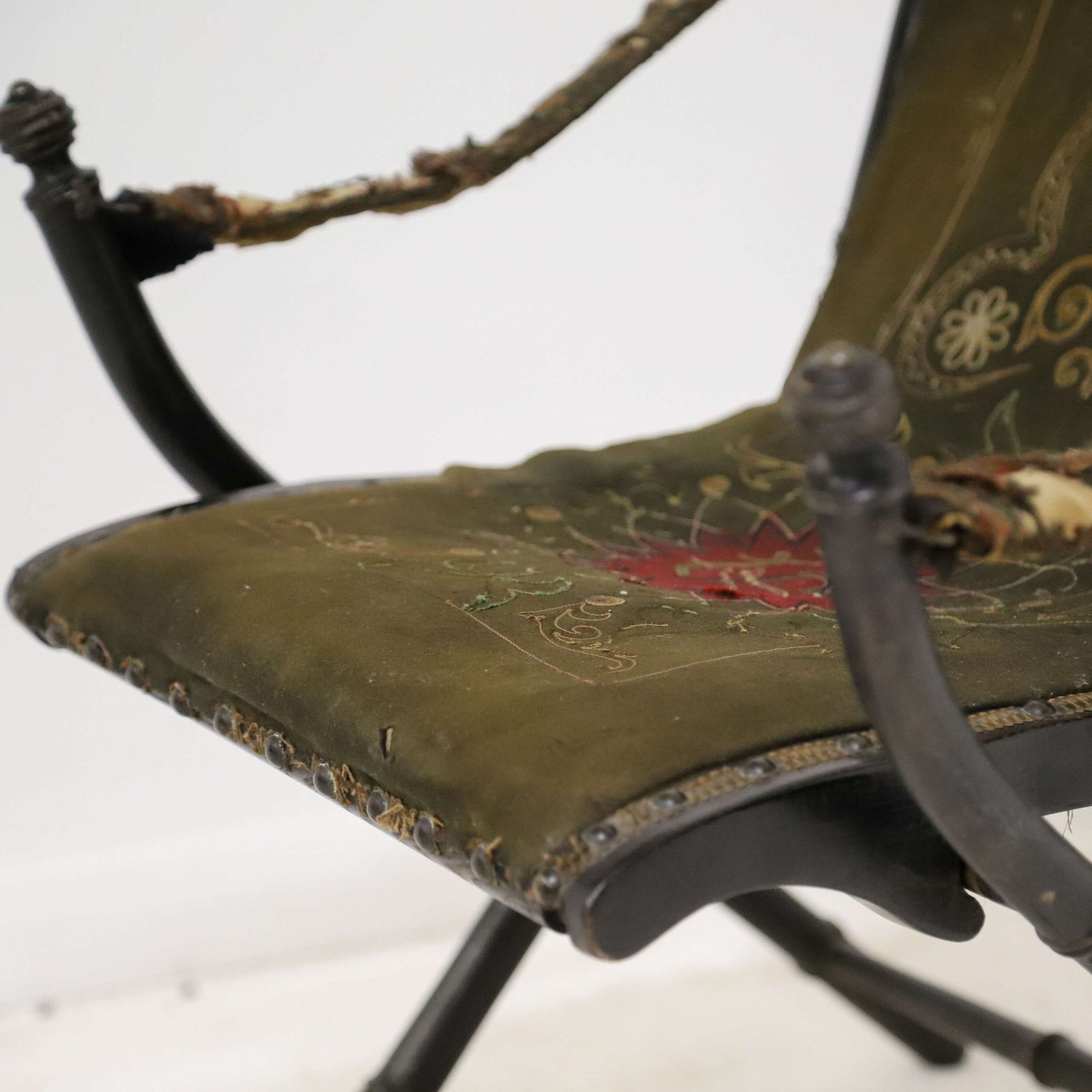Antique French Louis Philippe I (1830 1848) Ladies Campaign Folding Chair photo vintage