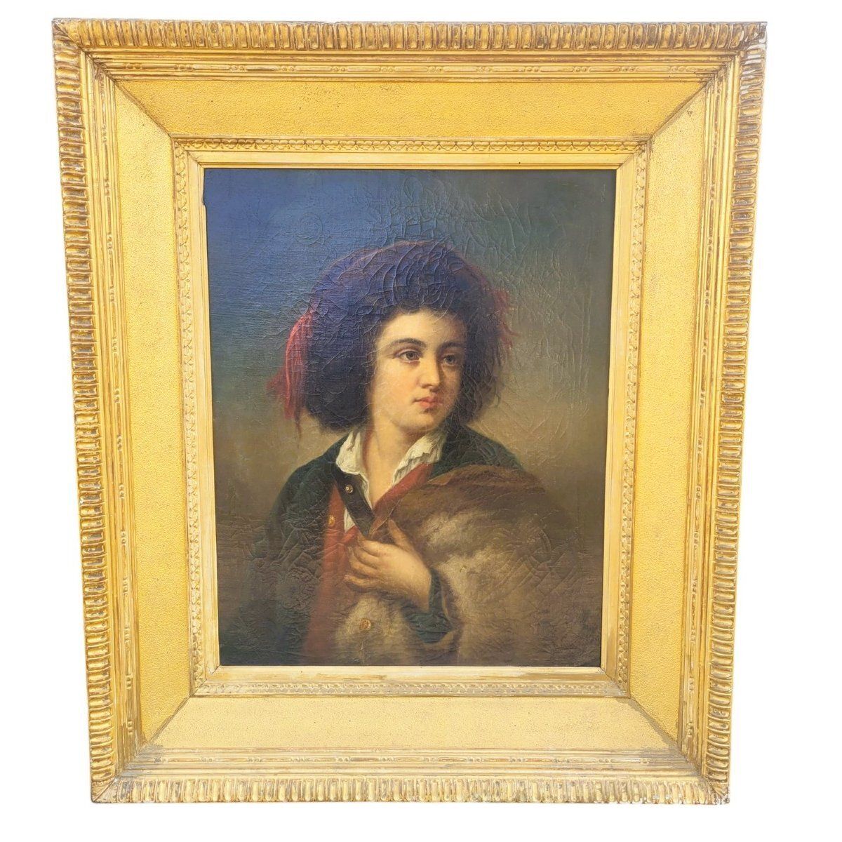 V Caprile, Large Portraits Of A Neapolitan Couple, Late 19th Century photo furniture
