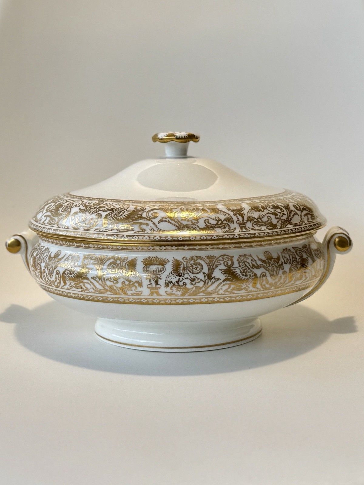 Vegetable Tureen With Lid Wedgwood Gold Florentine Green Urn Backstamp photo Home Decor