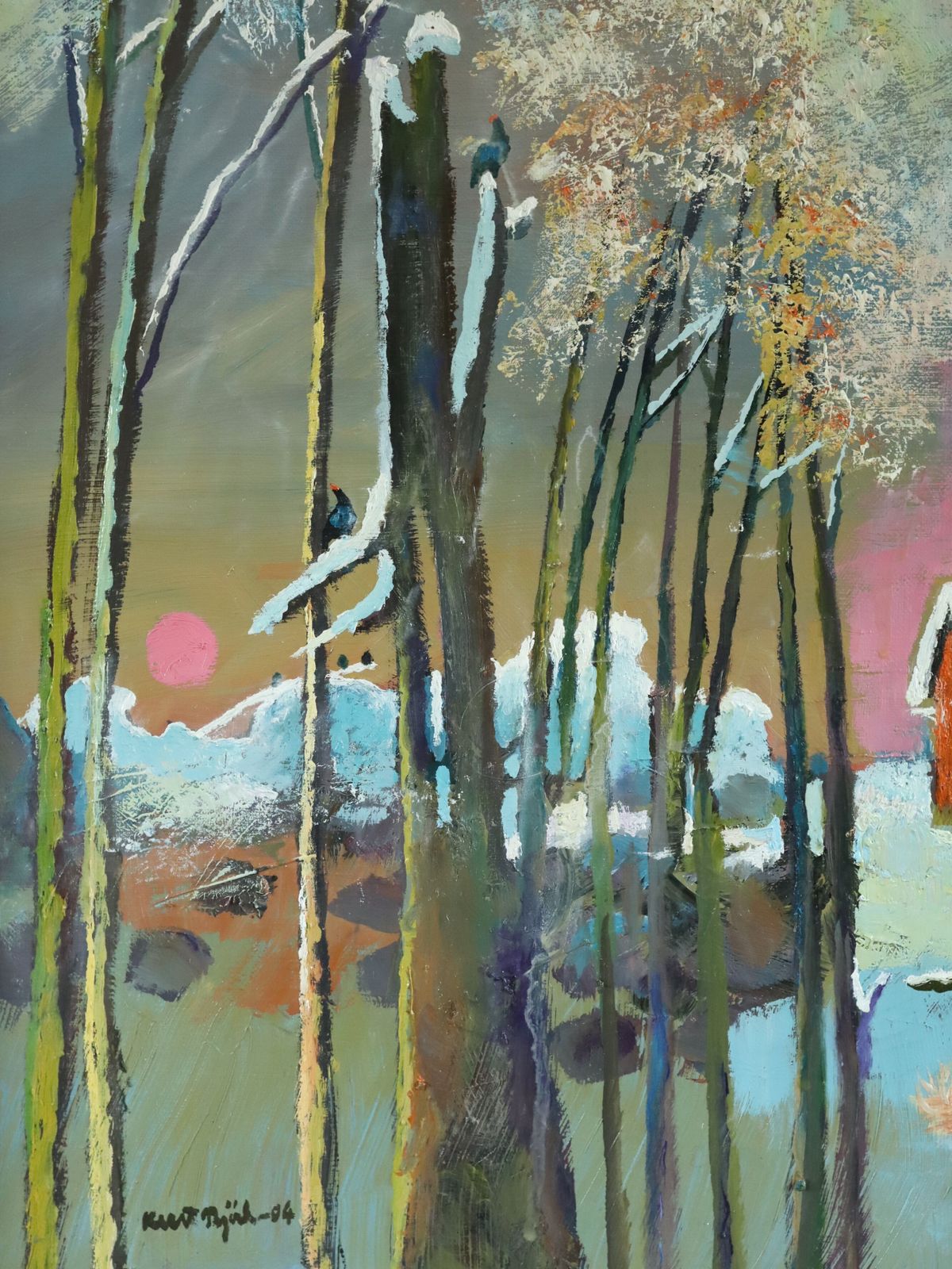 photo furniture Sunset By The Pines Oil Painting