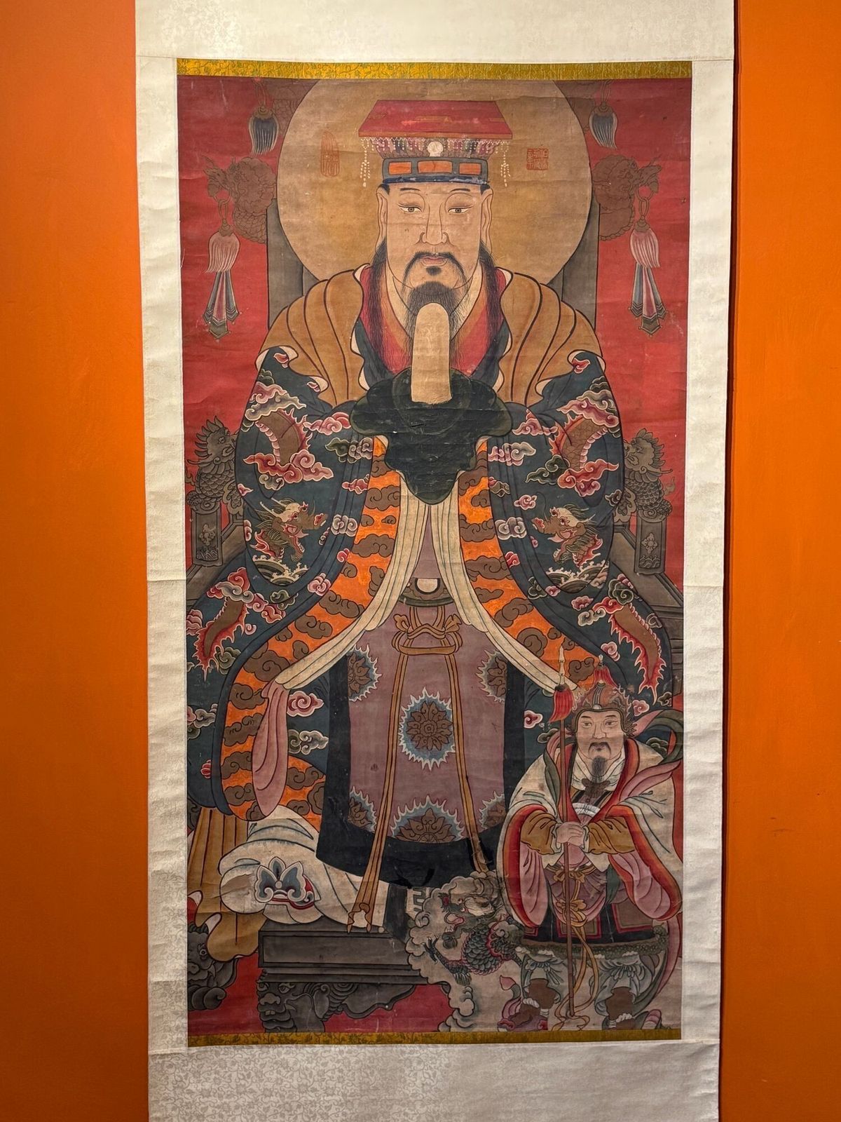 Chinese Cing Dynasty Scroll Painting Of The Daoist Immortal Jade Emperor photo buy