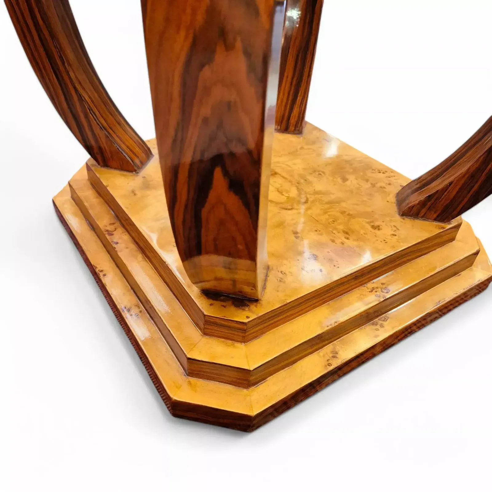1484.0 Art Deco Style Pedestal Table With Wooden Marquetry, Circa 1980 photo