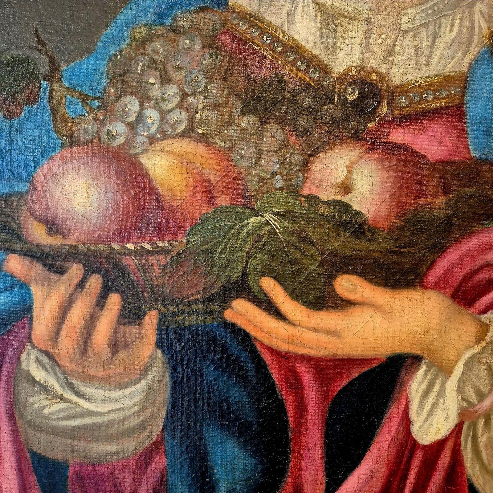Sybille With Turban And Fruit Bowl, Oil On Canvas, 19th Century photo for sale
