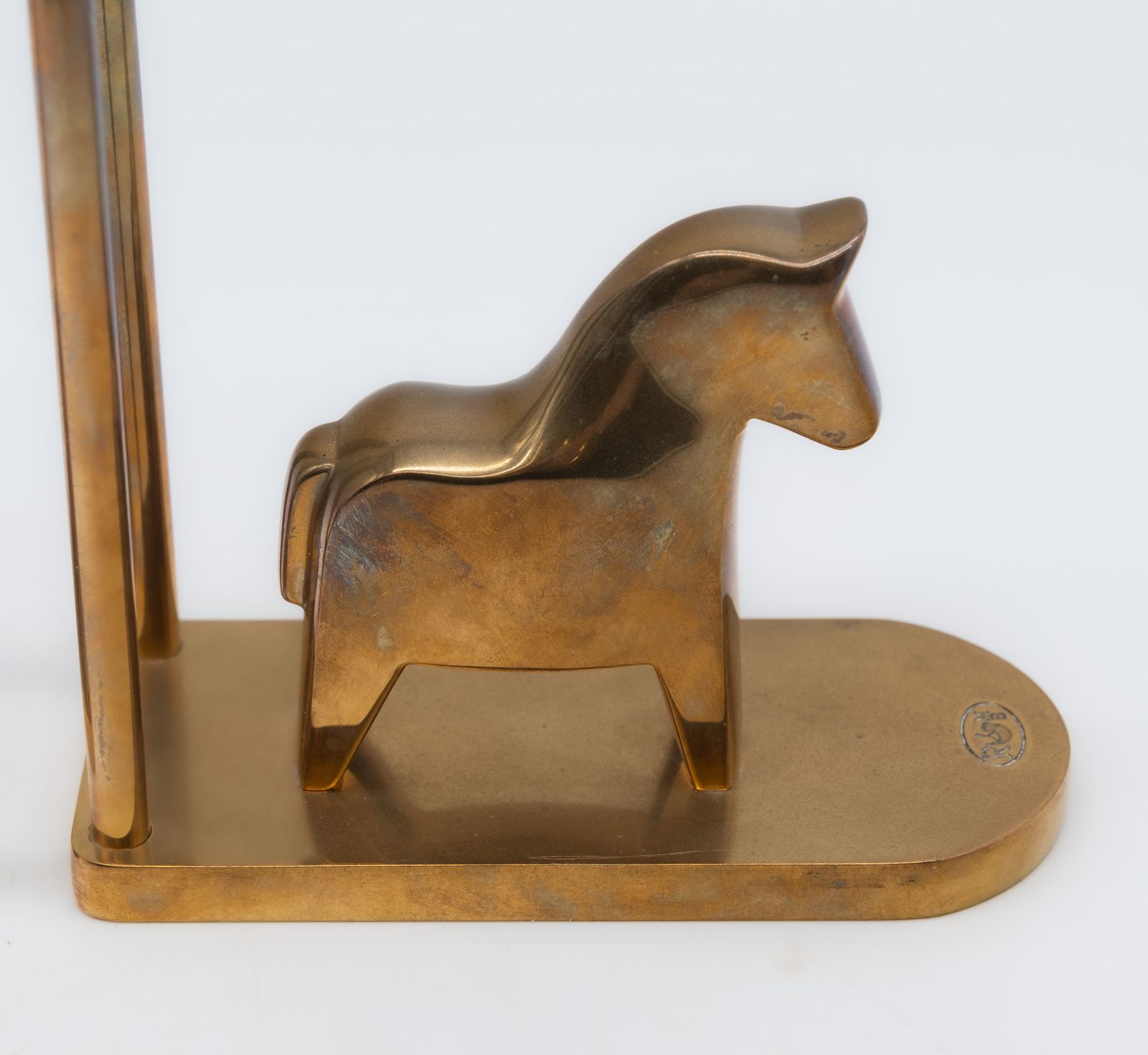 Pair Of Brass Bookends By Lotta Horn For Rejmyre Mässingsbruk Horses Ponies Sweden 1990s photo Home Decor