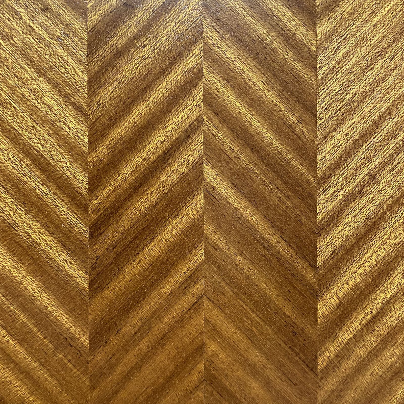 Mid Century Sideboard By Jentique In Teak Rosewood Tola With Black And Gold Chevron Design And Light photo vinterior