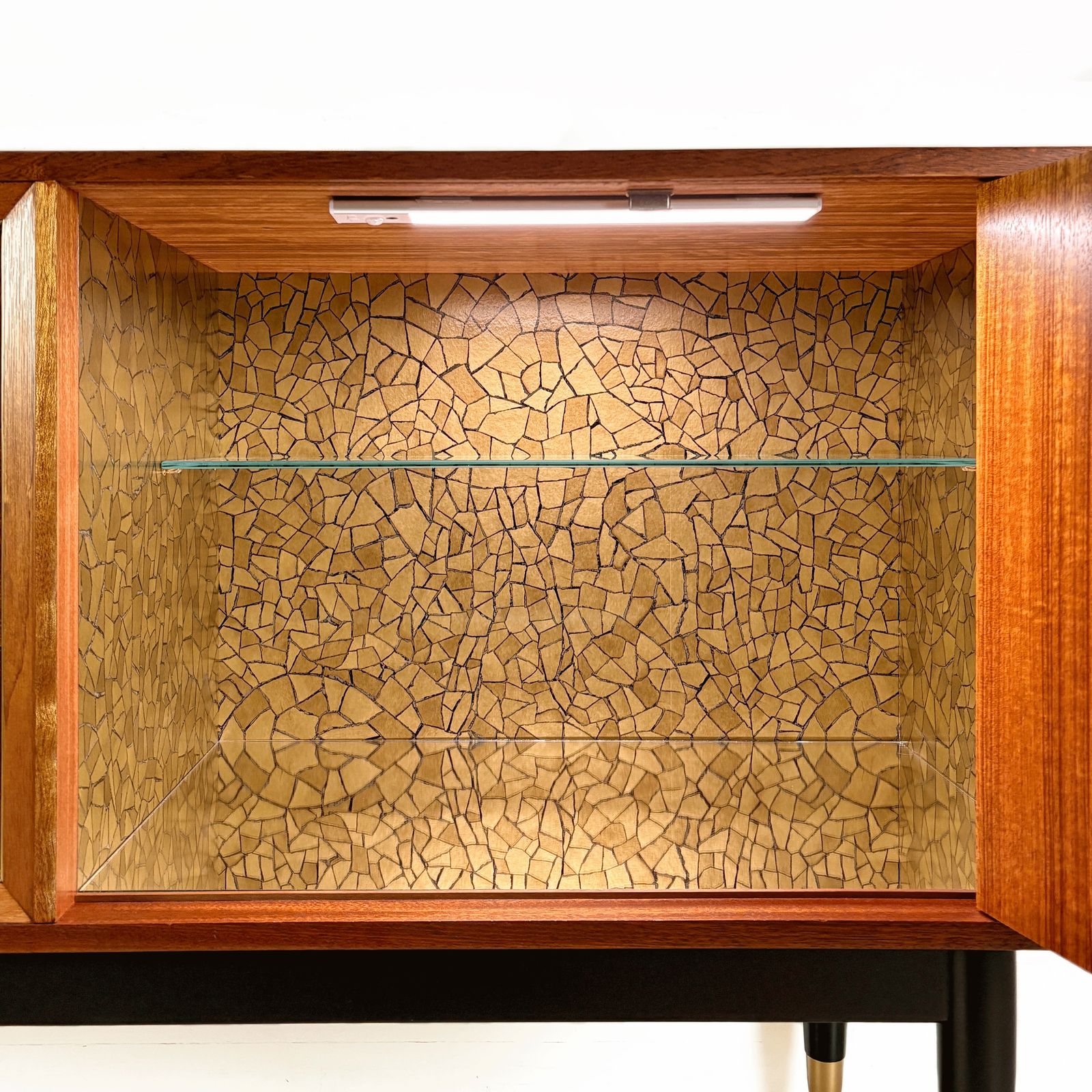 Mid 20th Century Vintage 'Librenza' Sideboard By G Plan In Tola And Black With Christian Lacroix Internal Design And Lighting photo for sale
