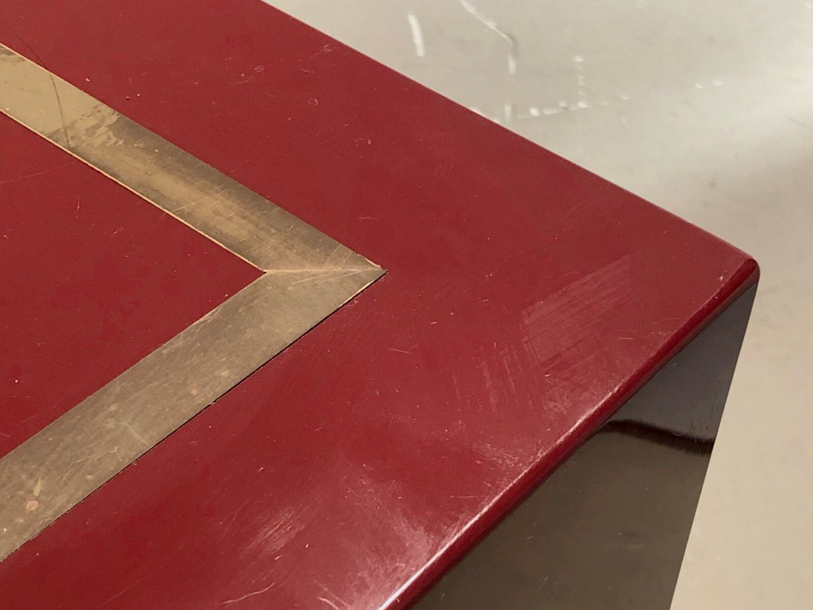 1970 Jc Mahey Coffee Table Lacquer Post Modernist Shabby Chic Jansen Willy Rizzo photo vinterior