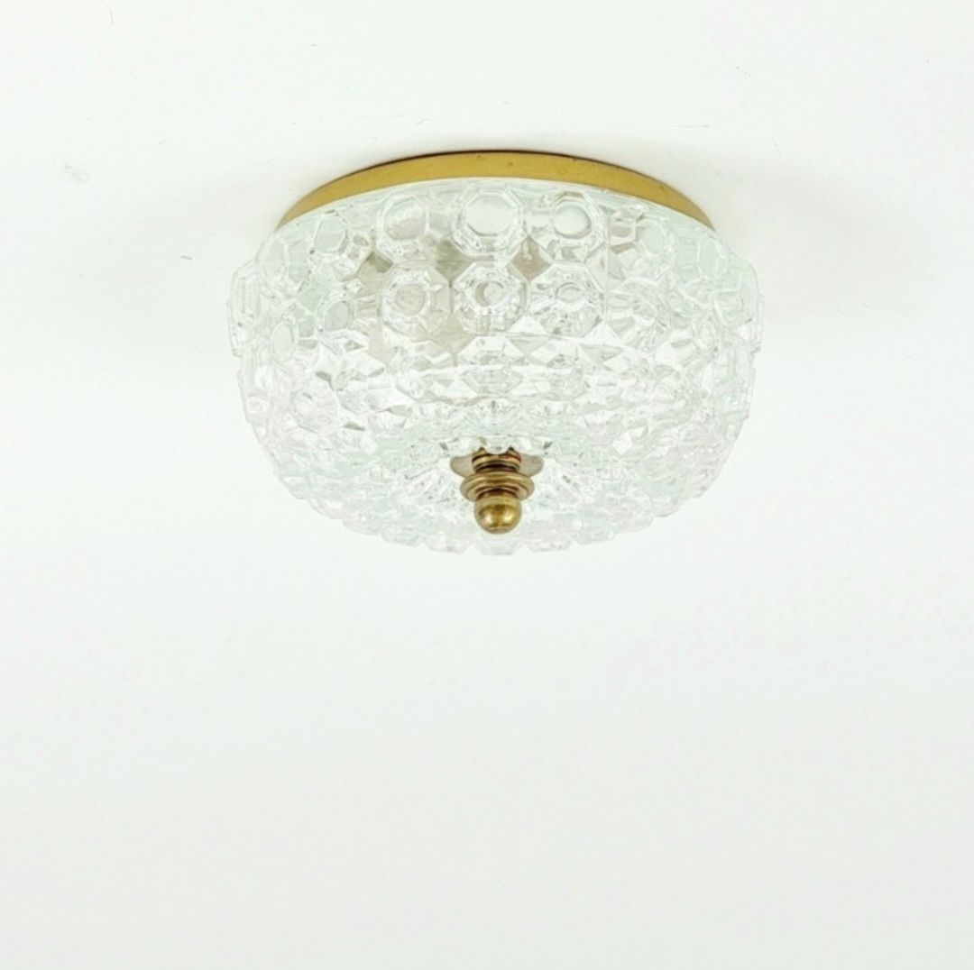 Paar Mid Century Diamant Glazen Wandlampen Van Helena Tynell Voor Limburg, Duitsland, Jaren 1960 photo 480.0