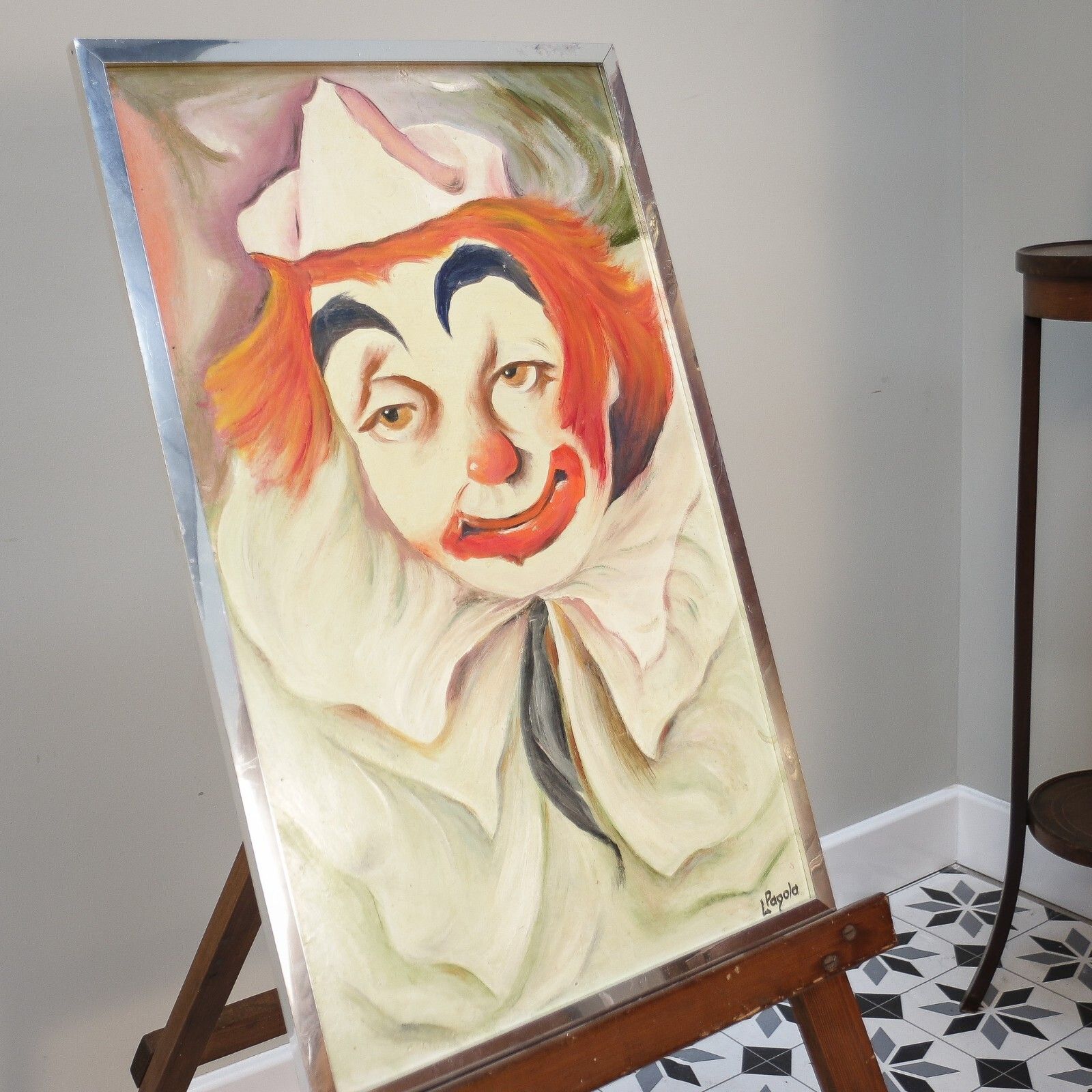 Painting Of Clown Acrylic On Board photo for sale