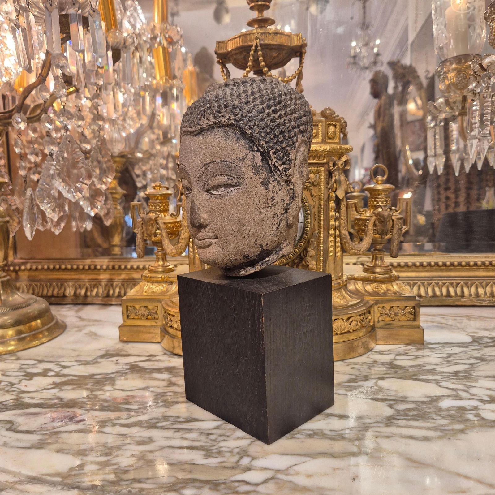 photo furniture Shakyamuni Buddha Head In Sandstone, Thailand, Ayutthaya, 17th Century