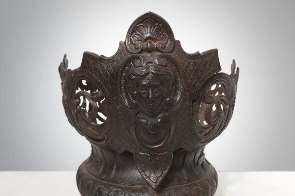 Cast Iron Planter Decorated With Masks And Lion Paws, France, 1850s photo buy