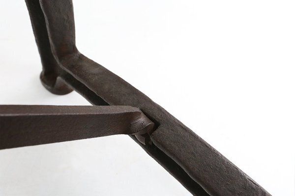 Furniture Industrial Bistro Table With Cast Iron Legs And Wooden Top, Belgium, 1920s photo