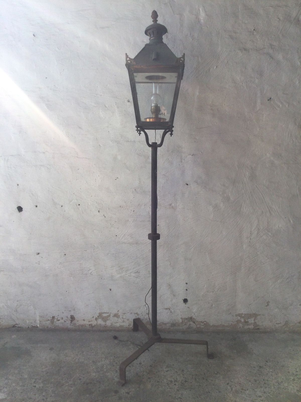 This Old Lamppost Is Converted From A Oil Lamp To A Electric Lamppost