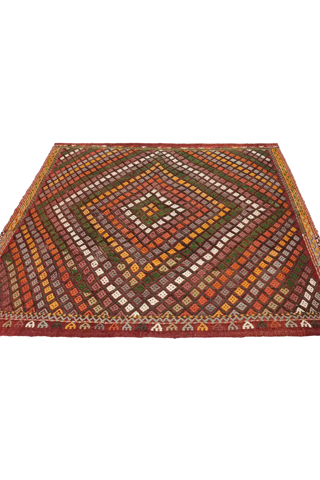 Uşak Vintage Kilim 135x135cm, 1960s photo for sale