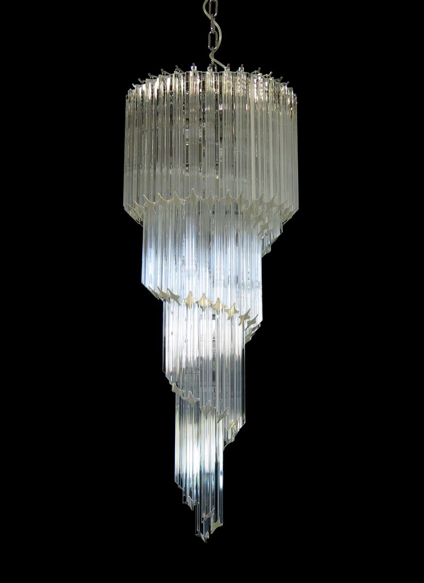 Murano Chandelier 86 Trasparent Quadriedri Prism   Elena Model photo vinterior