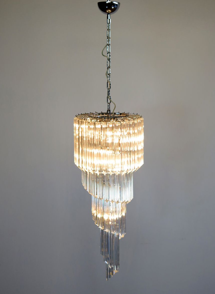Murano Chandelier 86 Trasparent Quadriedri Prism   Elena Model photo buy