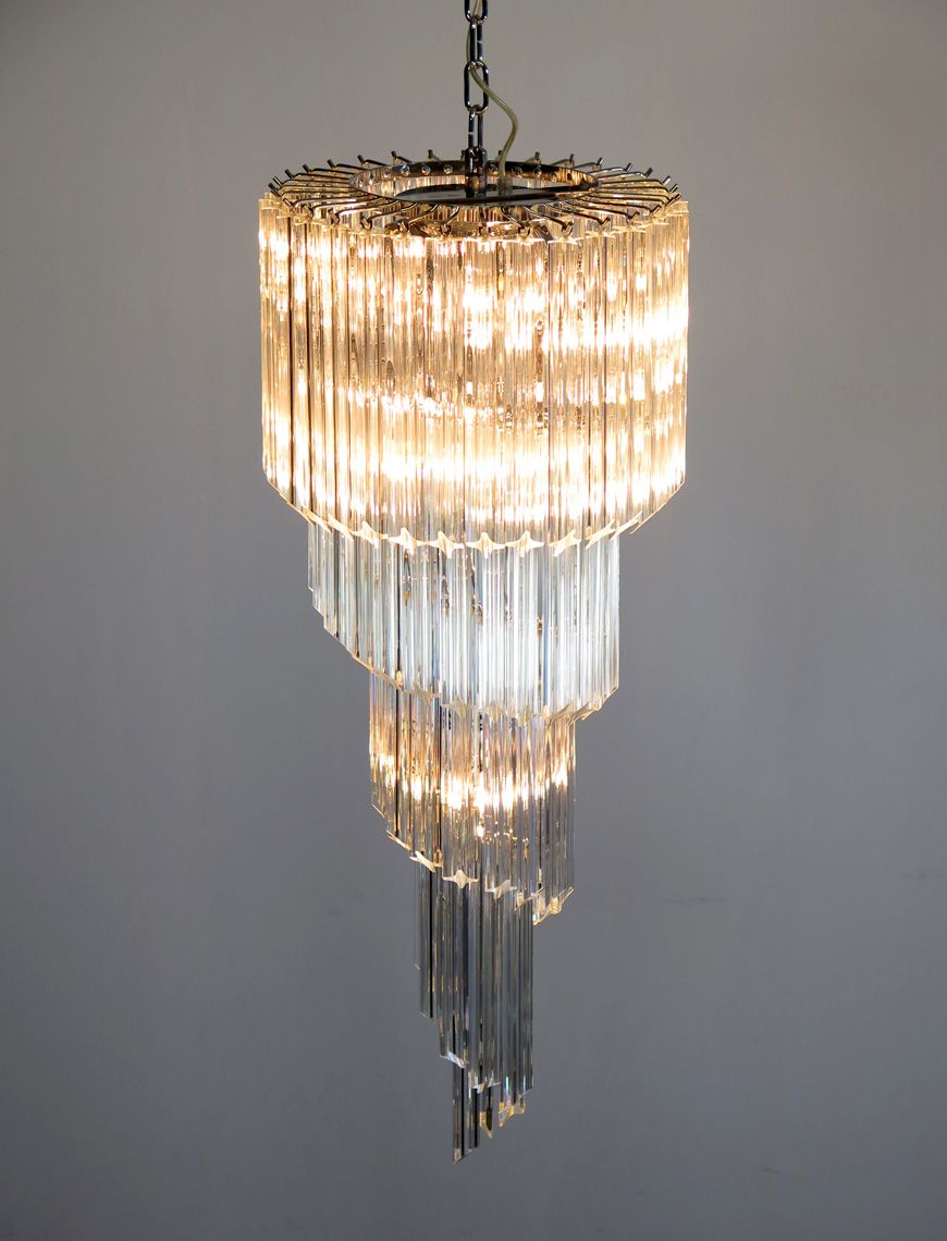photo furniture Murano Chandelier 86 Trasparent Quadriedri Prism   Elena Model