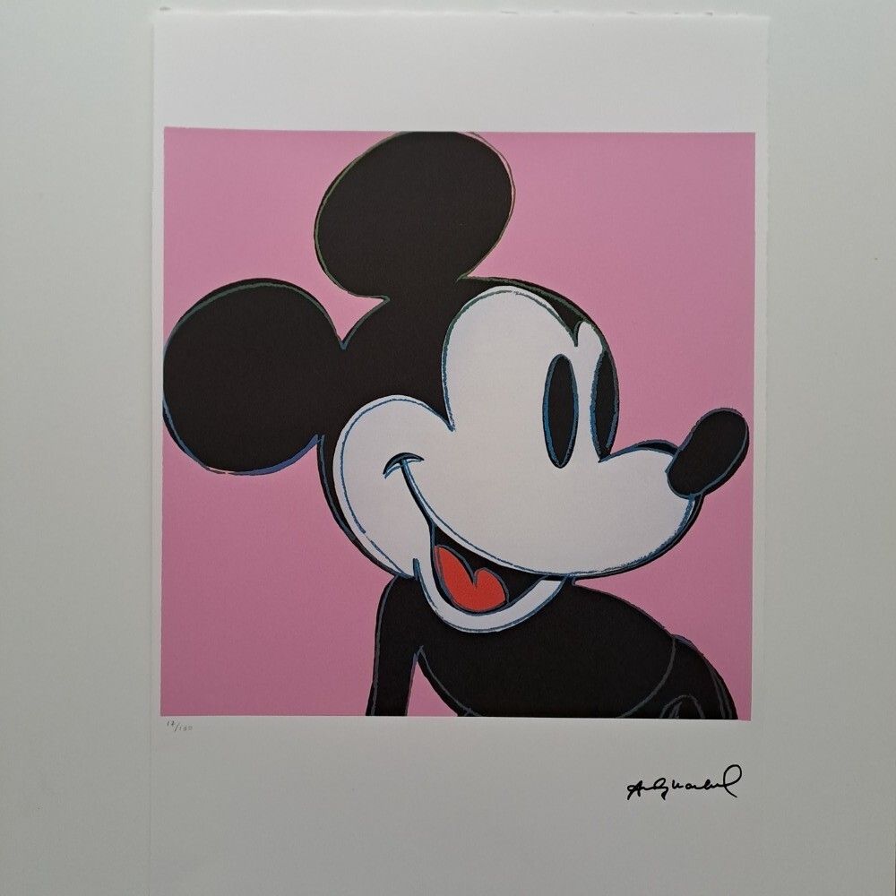Andy Warhol Signierte Lithographie Mickey Mouse Zertifikat Leo Castelli photo furniture