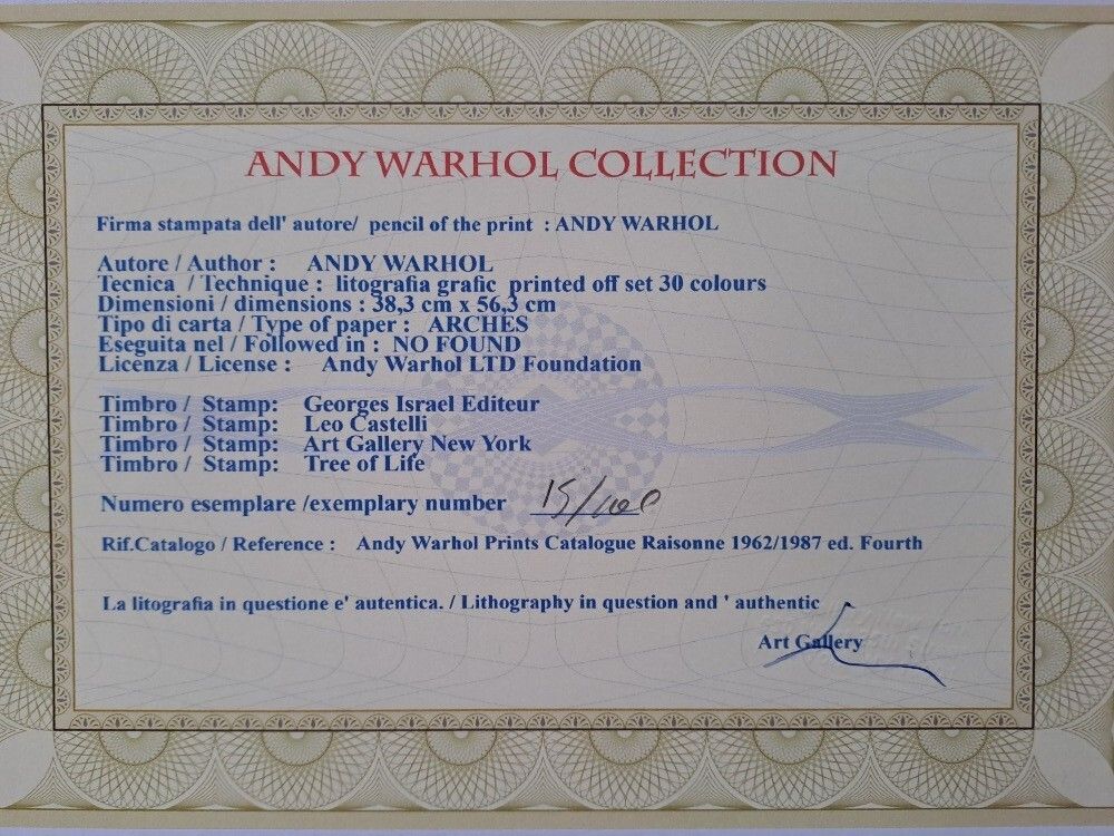 Andy Warhol Signierte Lithographie Mickey Mouse Zertifikat Leo Castelli photo furniture
