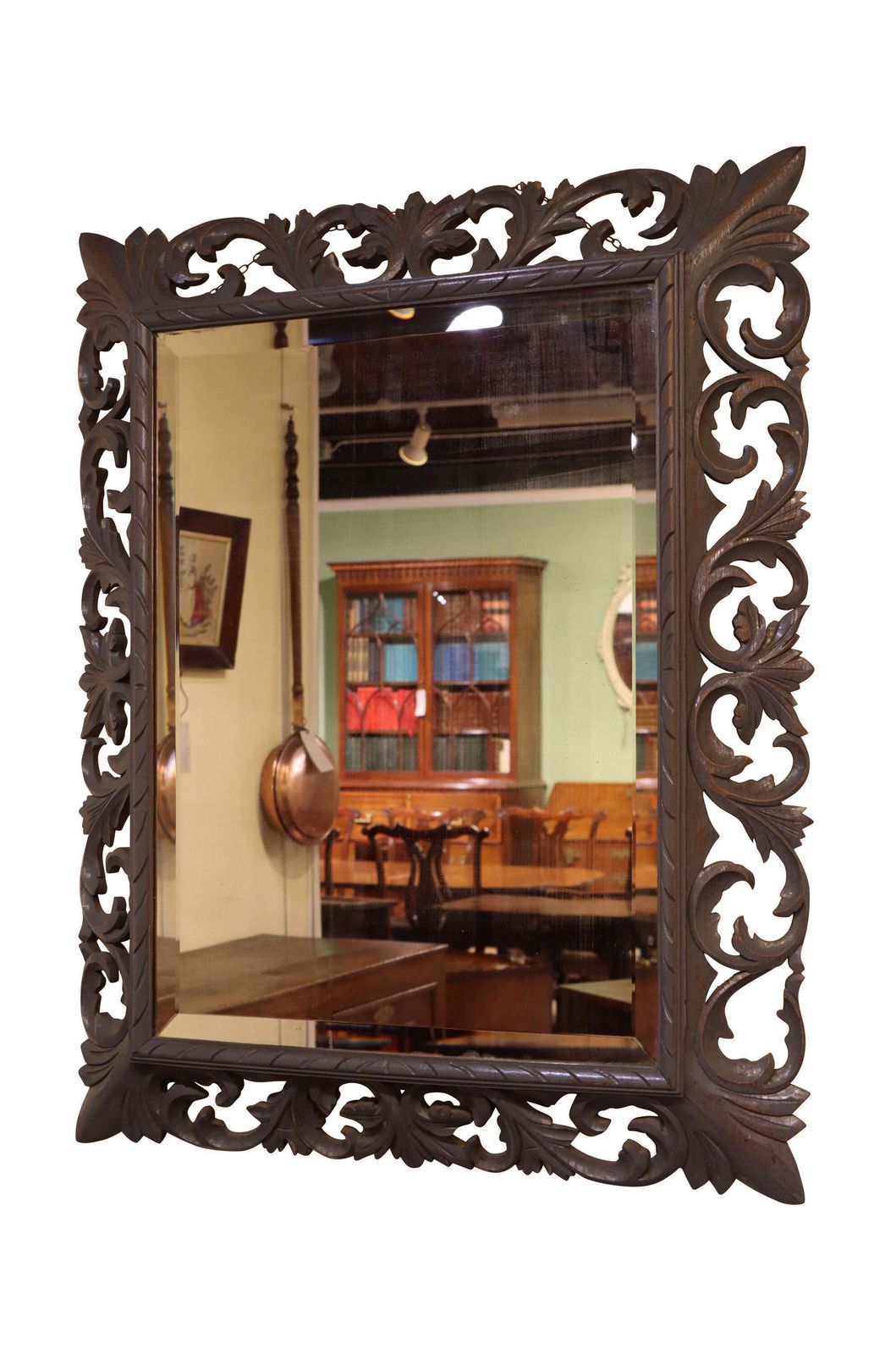 Large 19th Century Mirror In Carved And Painted Wooden Frame photo for sale