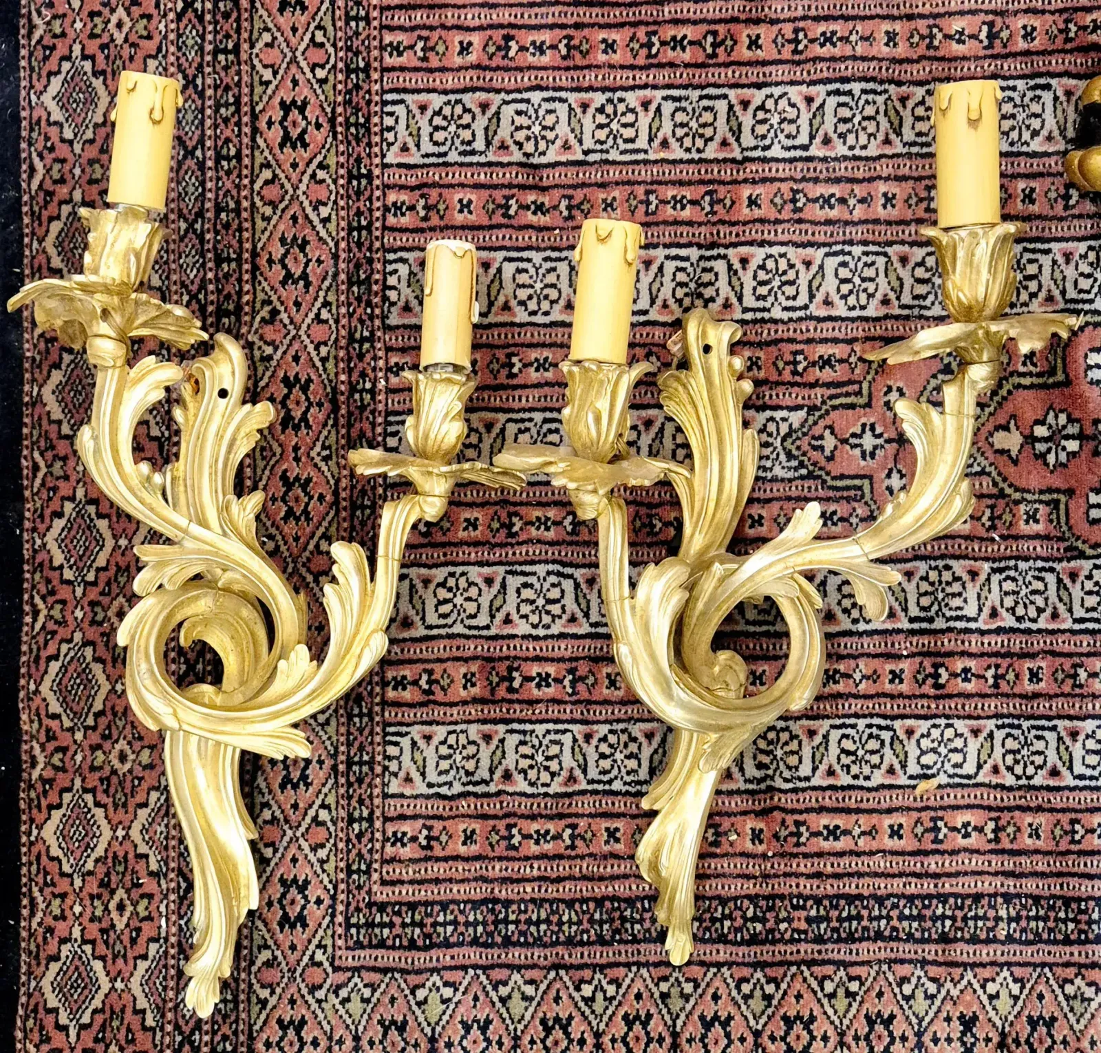 Pair Of Louis XV Style Ormolu Sconces From The Napoleon III Period photo buy