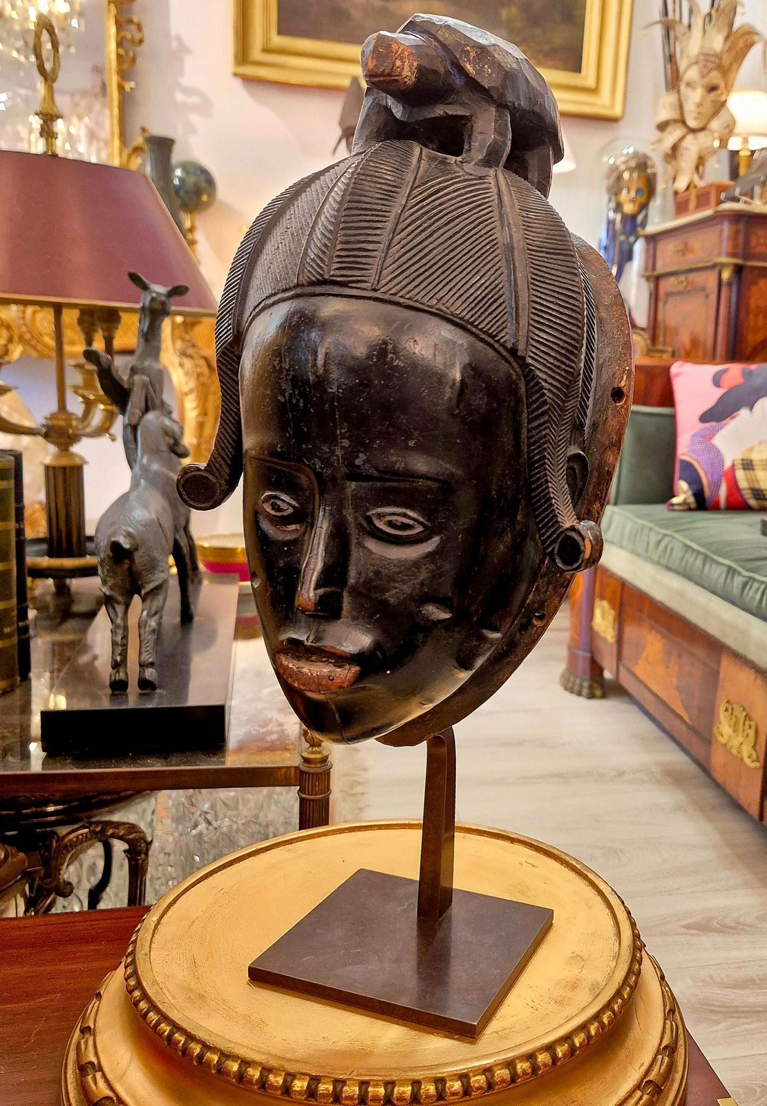 Ndoma Baule Portrait Mask, Ivory Coast, Wood, Lacquered Patina, Circa 1930 photo buy