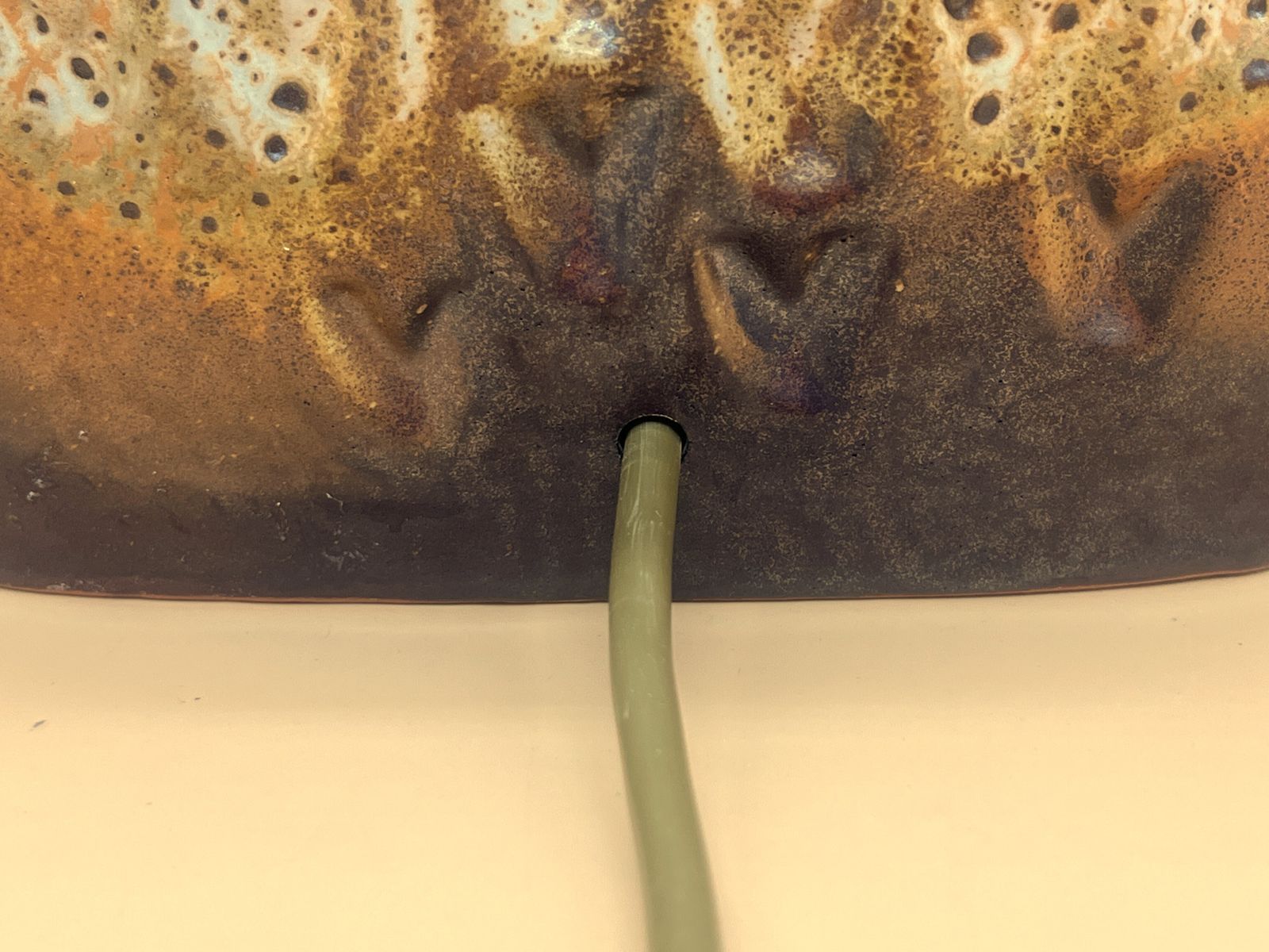 photo for sale Mid Century Modern Carstens Tonnieshof Germany Keramik Luxus Serie Brutalist Fat Lava Table Lamp. 7934 22.