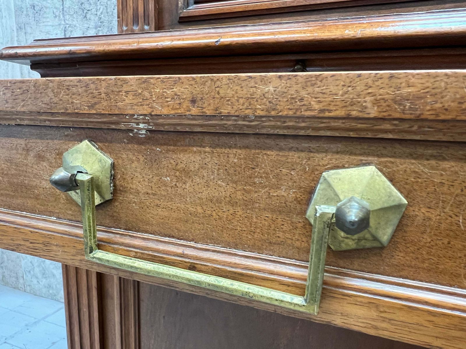 photo furniture French Tailors Shop Walnut Wood Glazed Dresser