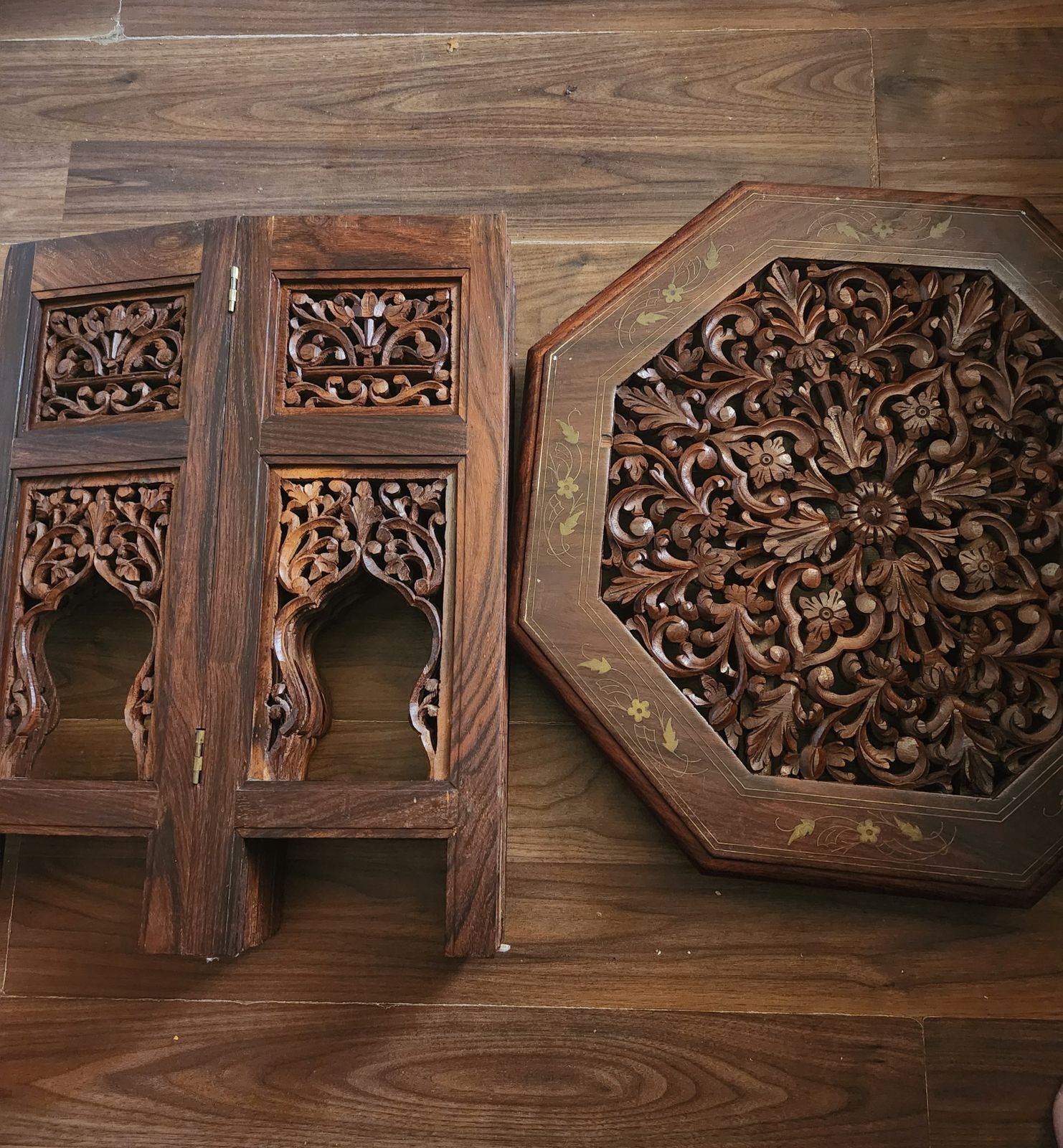 Antique Anglo Indian Rosewood And Brass Inlaid Table photo 279.0