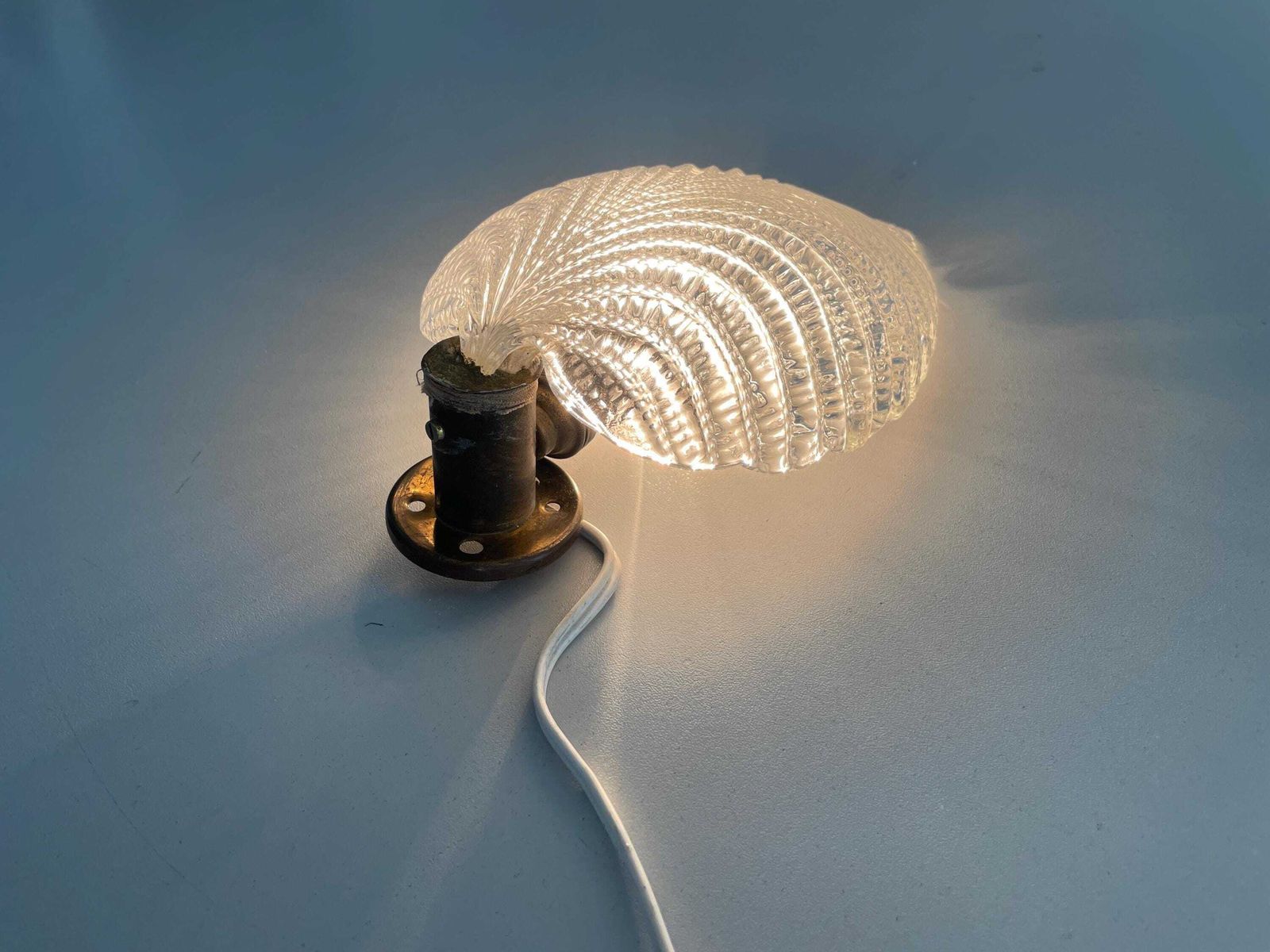 photo for sale Mid Century Glass And Brass Sconce Still Of Barovier & Toso, 1950s, Italy