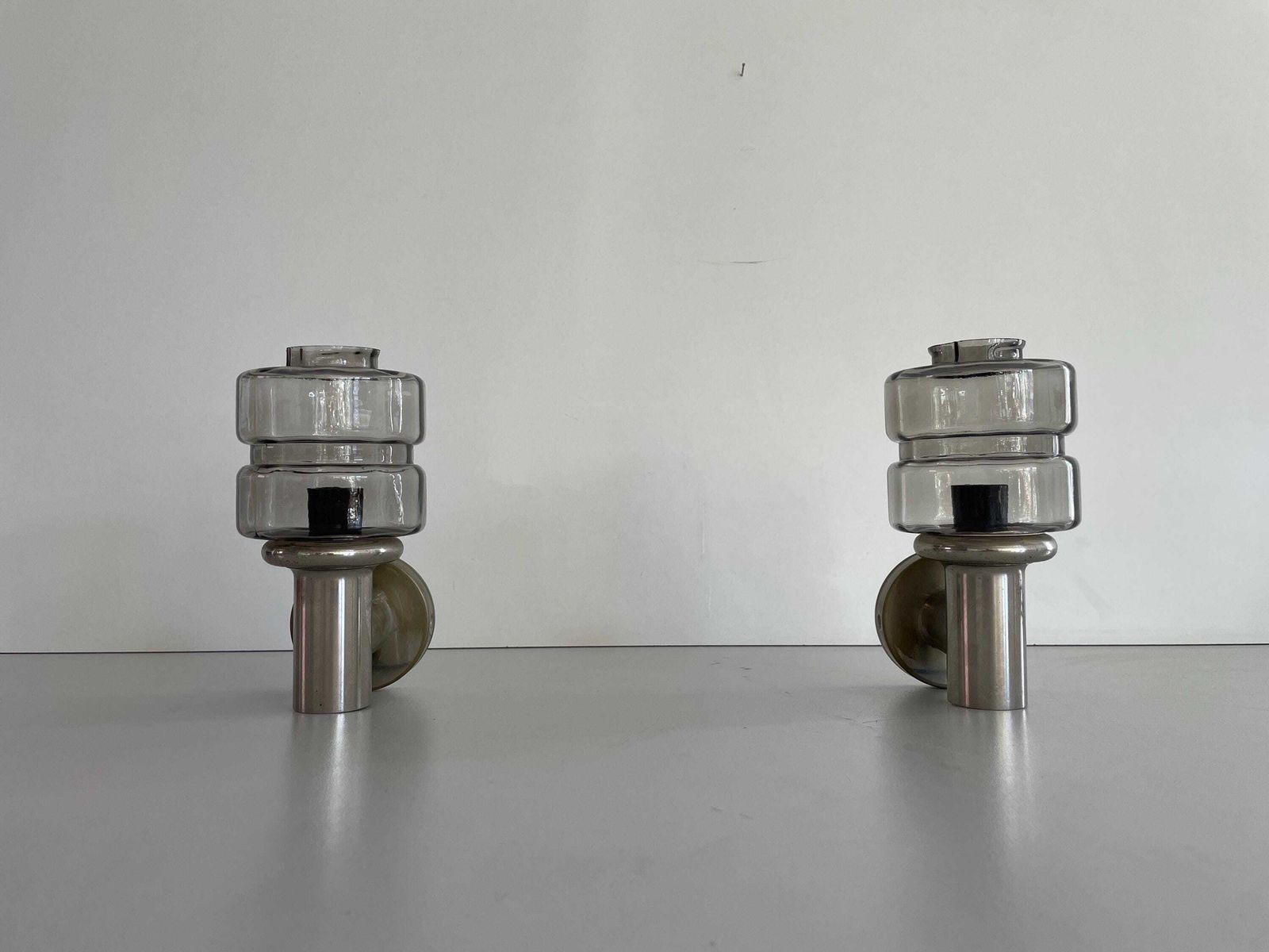 Brass And Glass Pair Of Sconces By N Leuchten, 1960s, Germany