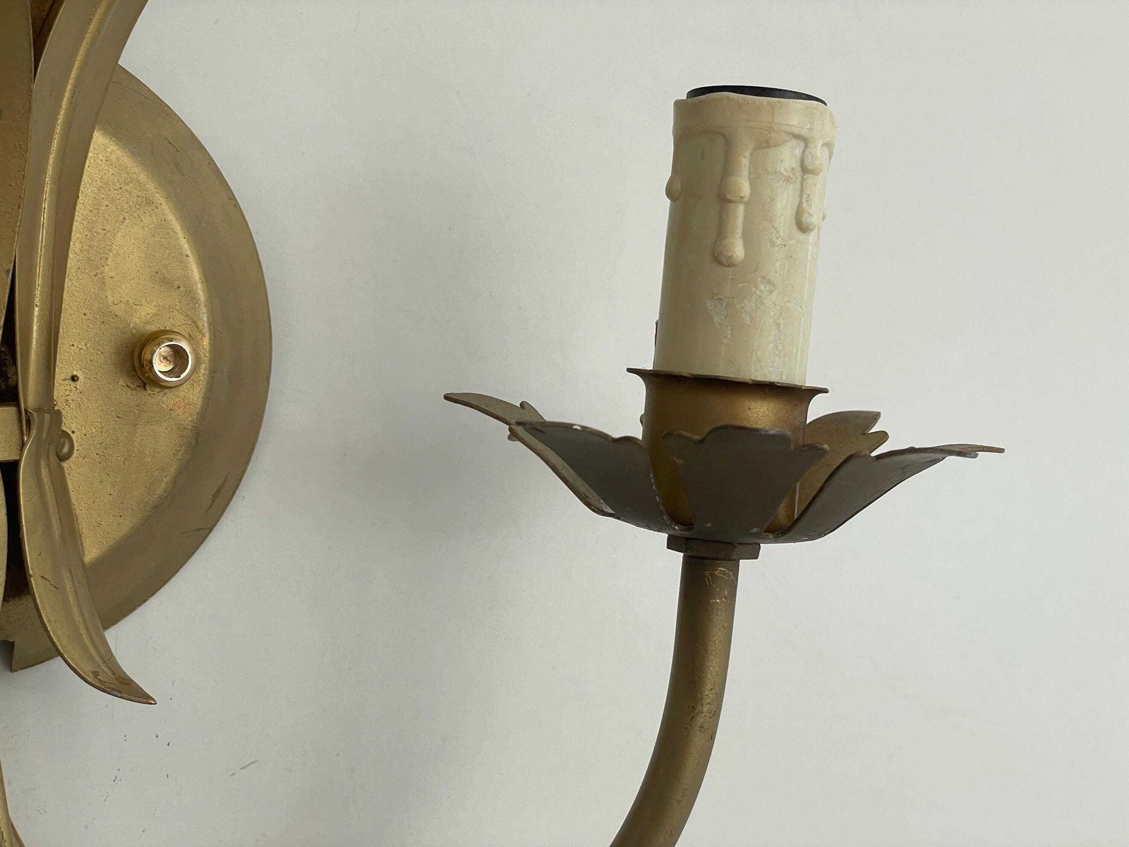 photo for sale Brass 2 Armed Pair Of Wall Lamps By Zicoli Limbach, 1970s, Germany