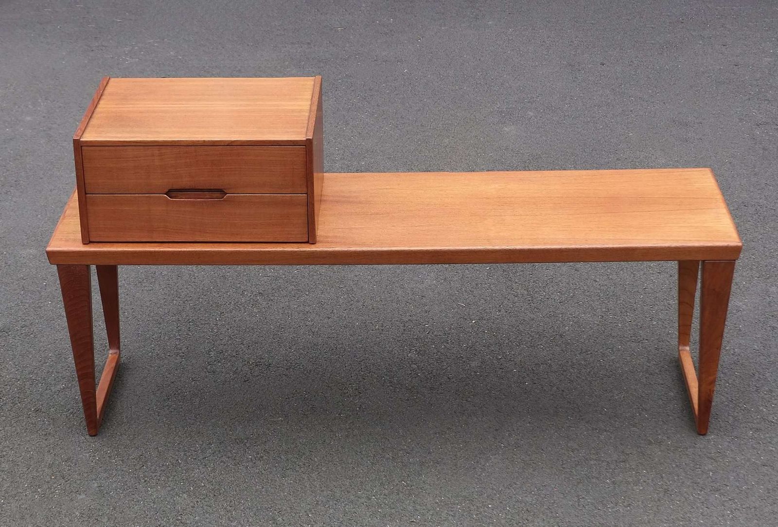Kai Kristiansen Teak Bench And Drawers By Aksel Kjersgaard Denmark 1960's photo vinterior