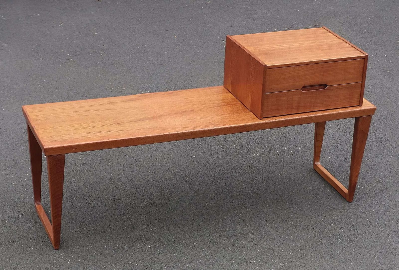 Furniture Kai Kristiansen Teak Bench And Drawers By Aksel Kjersgaard Denmark 1960's photo